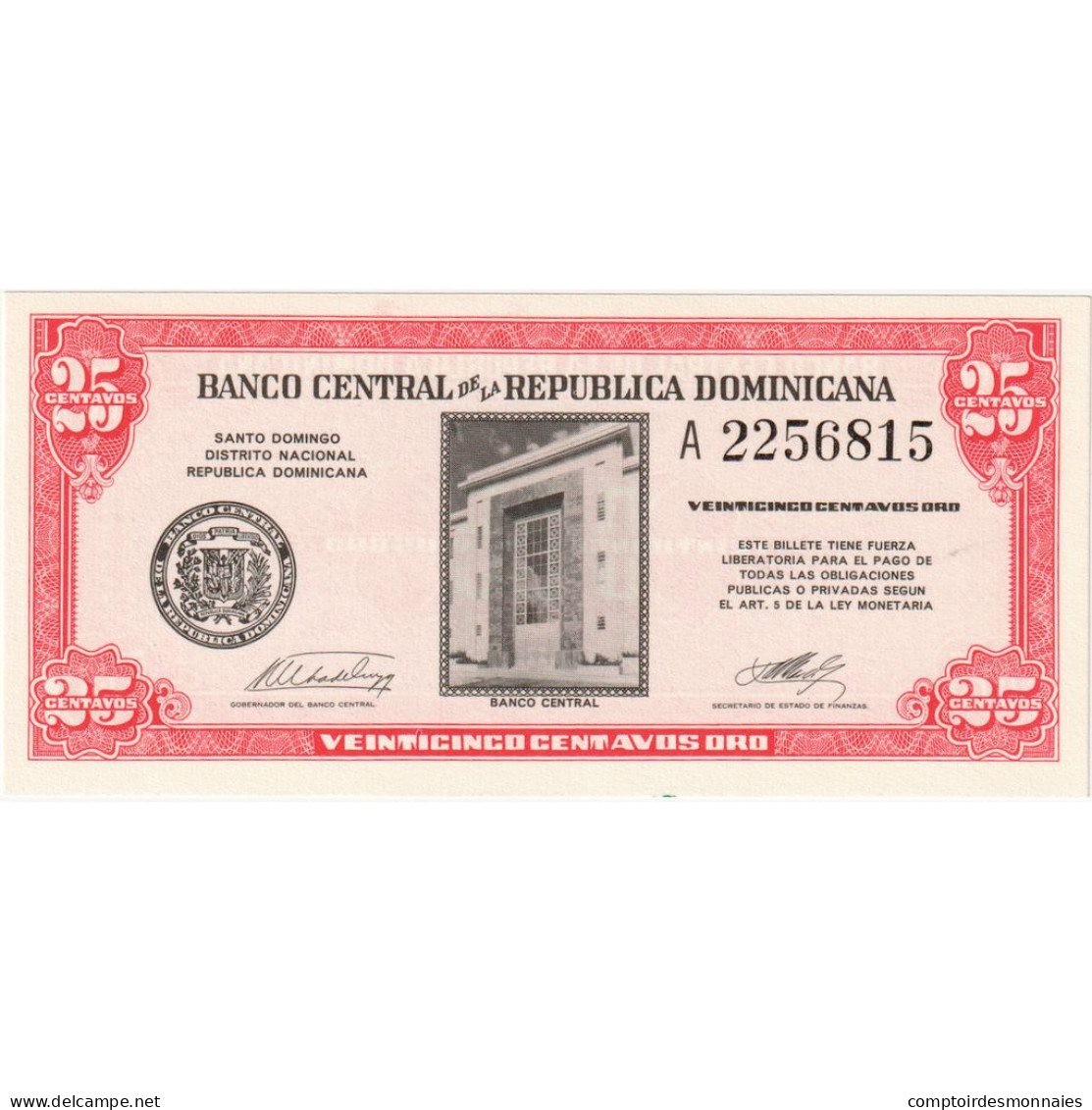 République Dominicaine, 25 Centavos Oro, Specimen, KM:88s, NEUF - Dominicaine
