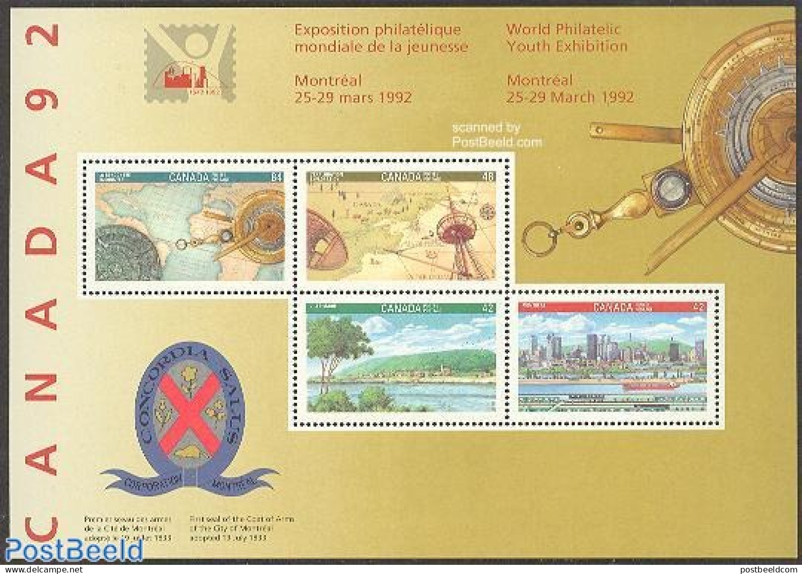Canada 1992 Canada 1992 S/s, Mint NH, Transport - Various - Ships And Boats - Maps - Ongebruikt