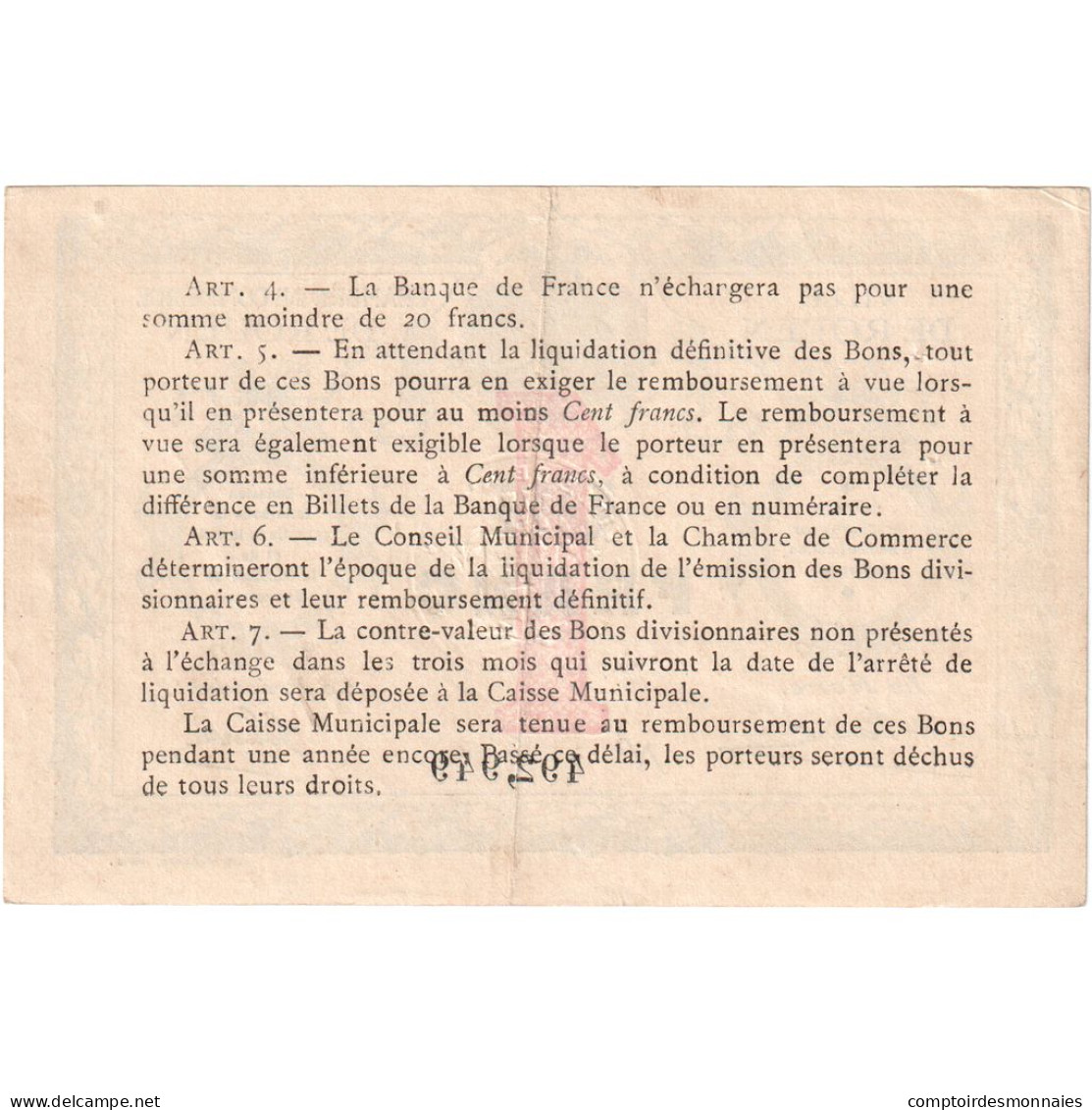 France, Rouen, 1 Franc, TTB, Pirot:110-3 - Handelskammer