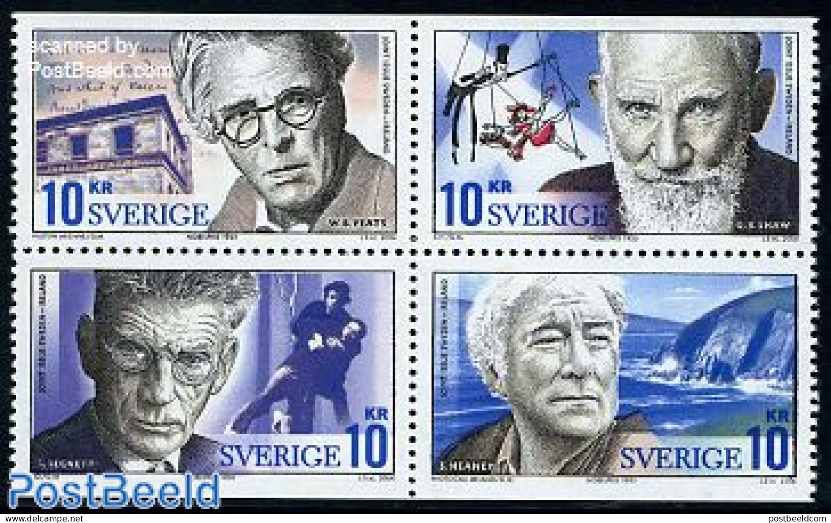 Sweden 2004 Nobel Prize For Literature 4v [+], J.i. Ireland, Mint NH, History - Various - Nobel Prize Winners - Joint .. - Ungebraucht