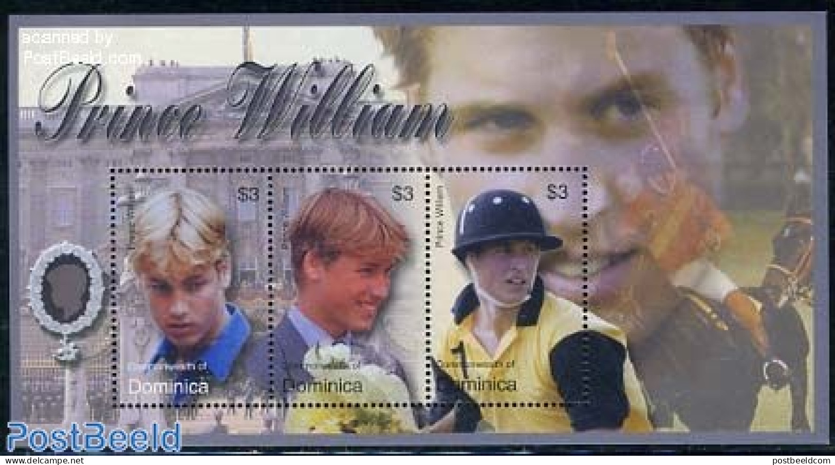 Dominica 2003 Prince William 3v M/s, Mint NH, History - Kings & Queens (Royalty) - Koniklijke Families