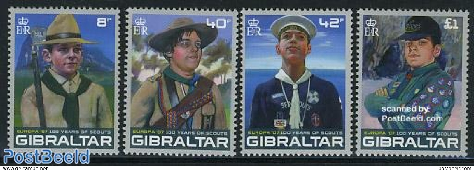 Gibraltar 2007 Scouting, Europa 4v, Mint NH, History - Sport - Europa (cept) - Scouting - Gibilterra