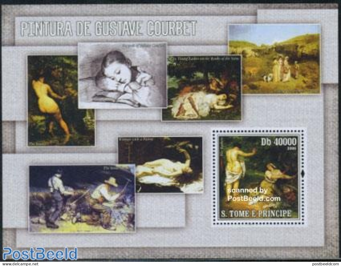 Sao Tome/Principe 2006 Gustave Courbet S/s, Mint NH, Art - Nude Paintings - Paintings - Sao Tome Et Principe