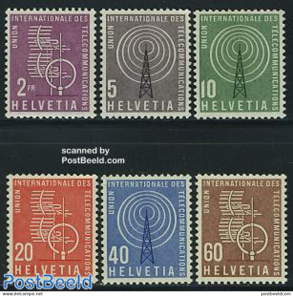 Switzerland 1958 I.T.U. 6v, Mint NH, Science - Various - Telecommunication - I.T.U. - Nuevos