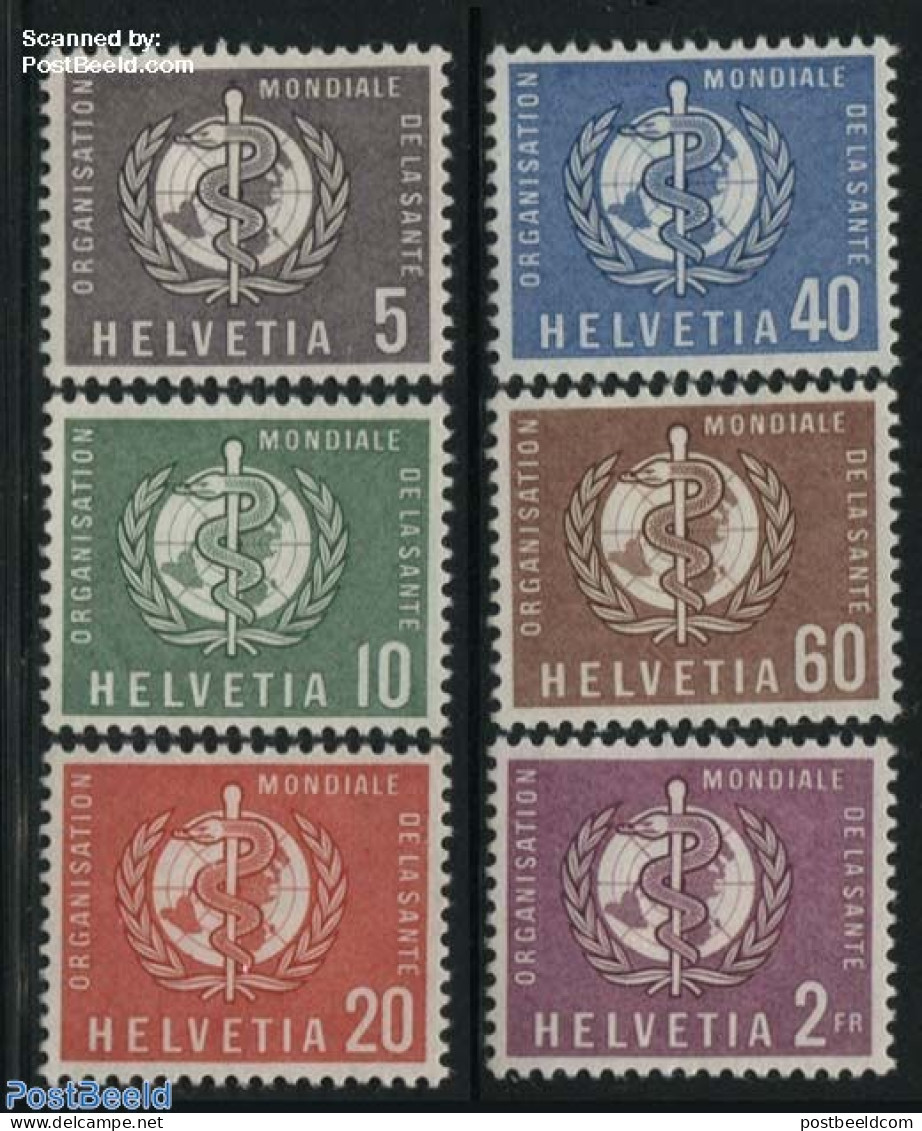 Switzerland 1957 World Health Organisation 6v, Mint NH, Health - Health - Nuevos
