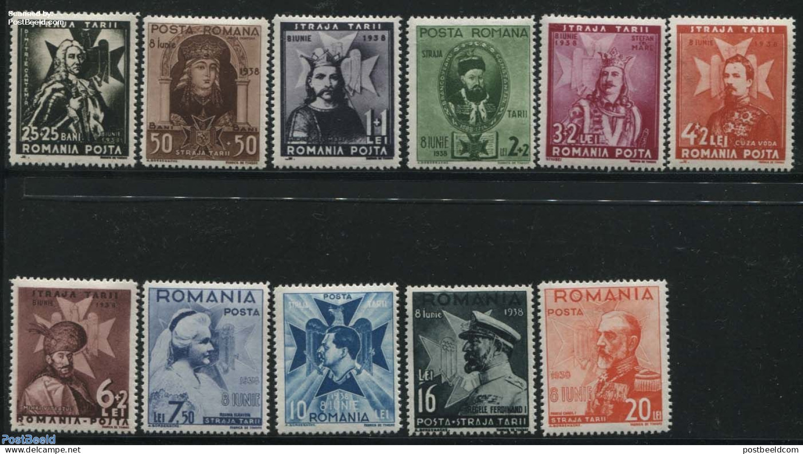 Romania 1938 King Carl II 11v, Mint NH, History - Sport - Kings & Queens (Royalty) - Scouting - Nuevos