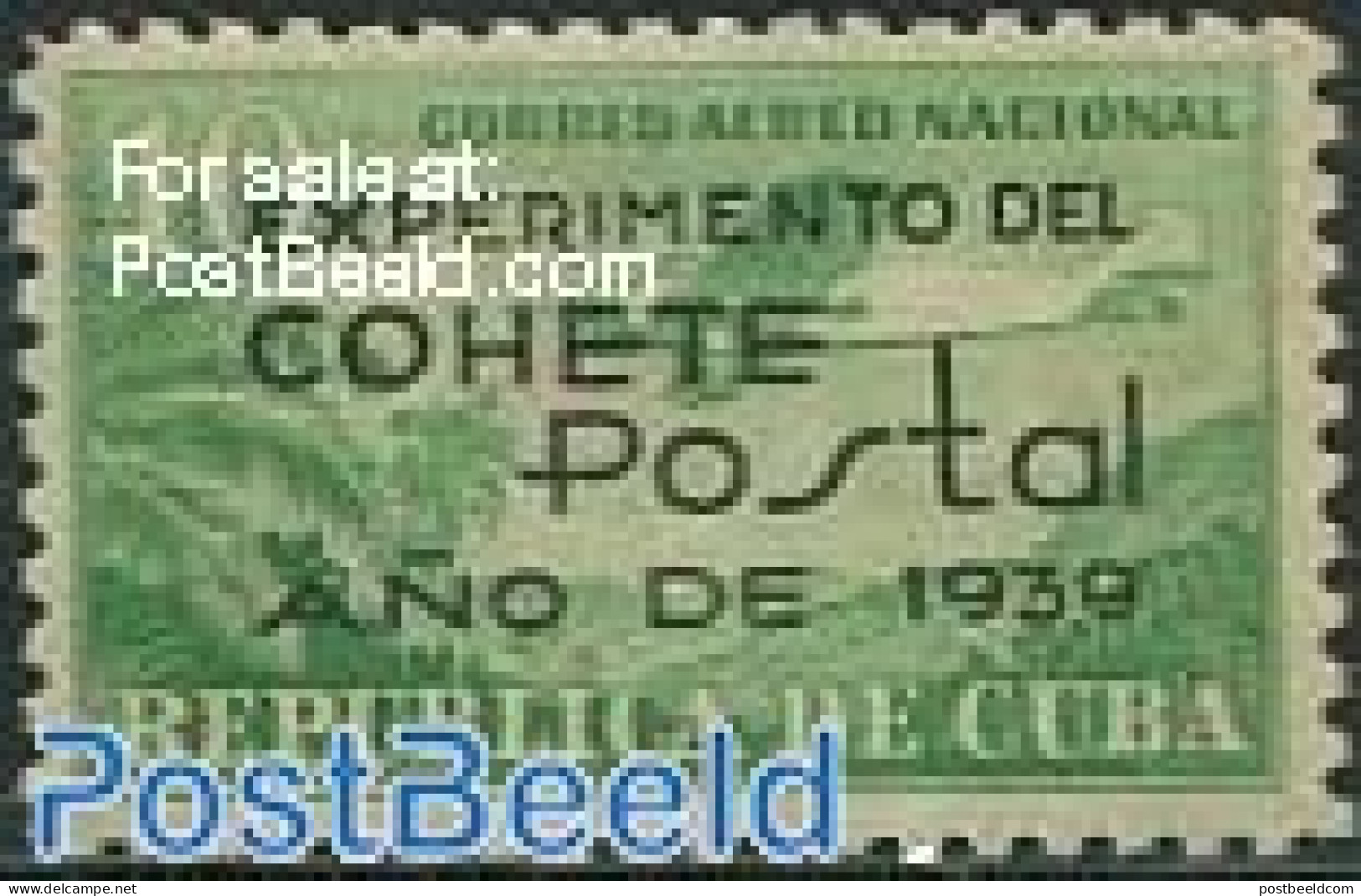 Cuba 1939 Cohete Postal Overprint 1v, Mint NH, Transport - Aircraft & Aviation - Neufs