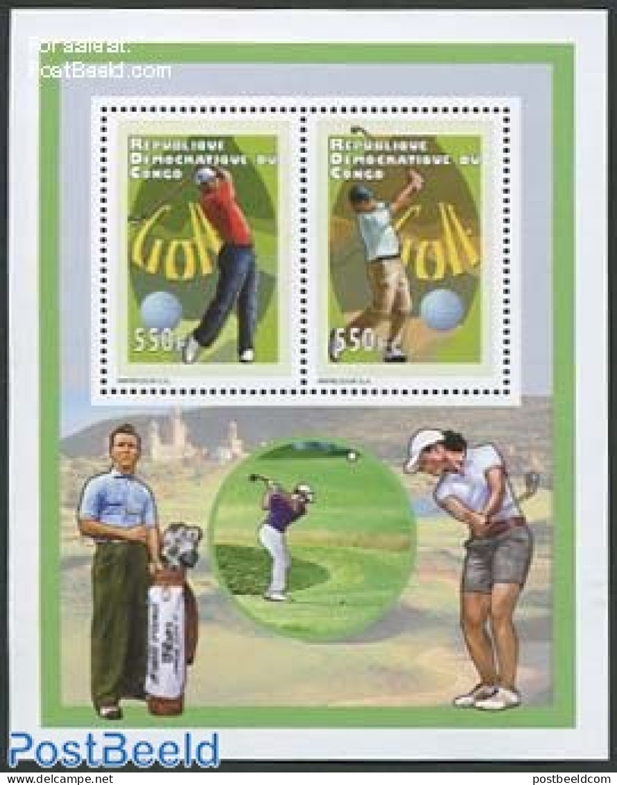 Congo Dem. Republic, (zaire) 2012 Golf 2v M/s, Mint NH, Sport - Golf - Sport (other And Mixed) - Golf