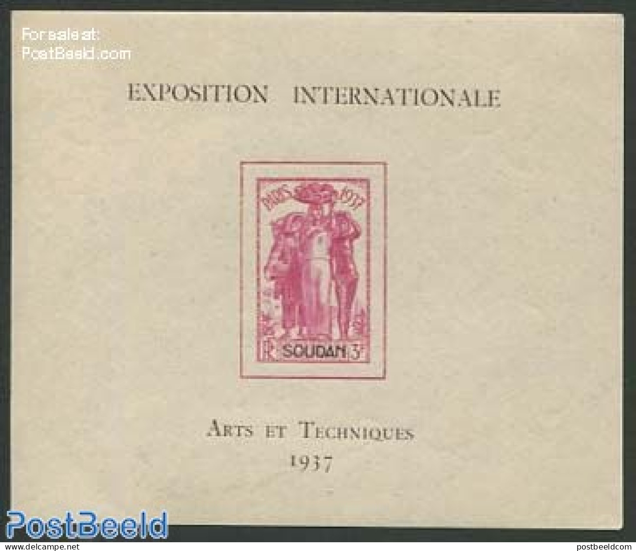 French Sudan 1937 World Expo Paris S/s, Mint NH, Various - World Expositions - Other & Unclassified