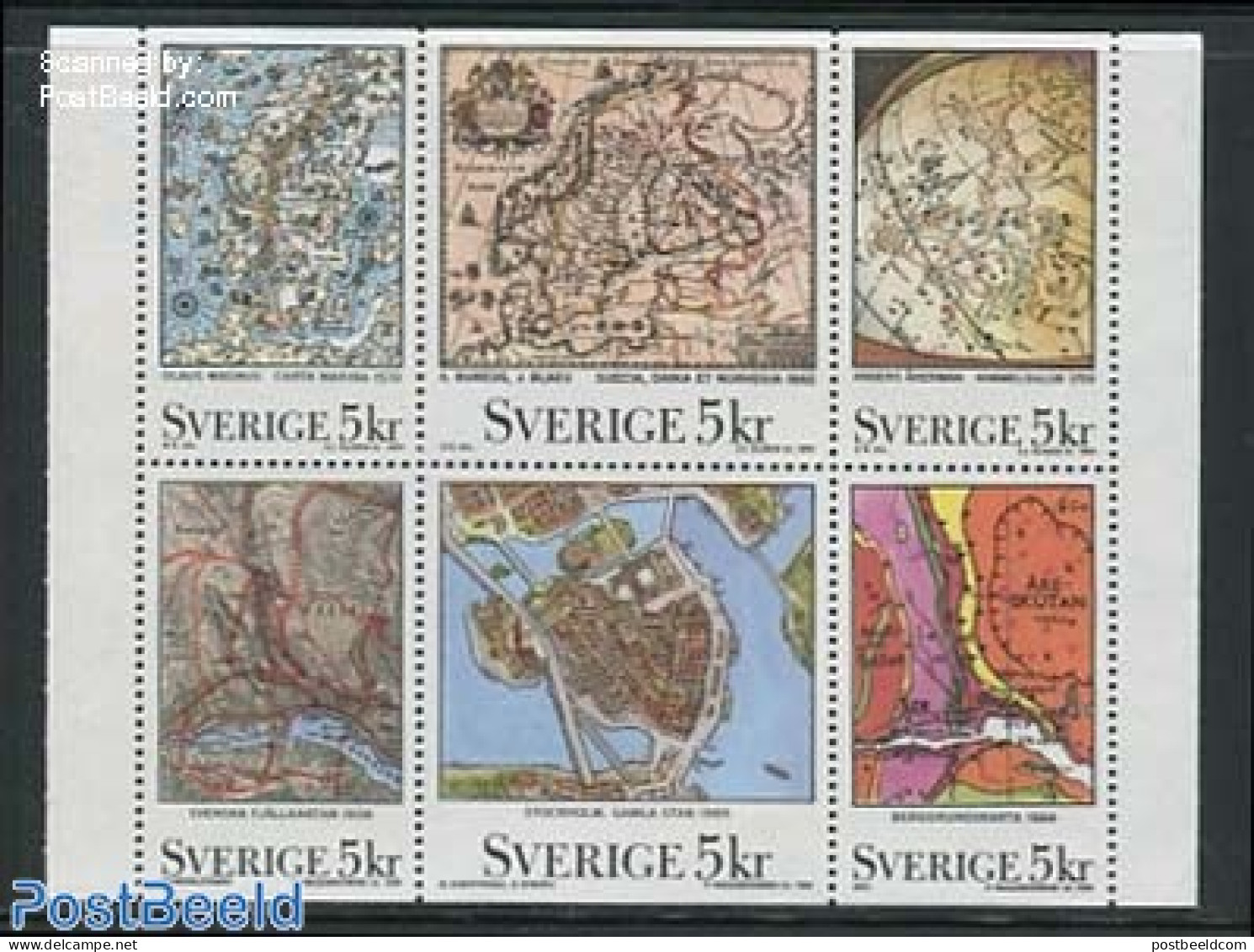 Sweden 1991 Maps 6v, Mint NH, Various - Maps - Ongebruikt