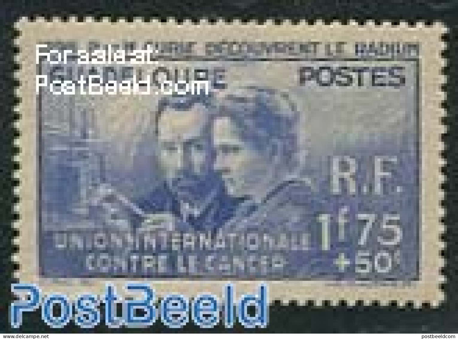 Guadeloupe 1938 Radium 1v, Mint NH, Health - History - Science - Health - Nobel Prize Winners - Atom Use & Models - Ph.. - Unused Stamps