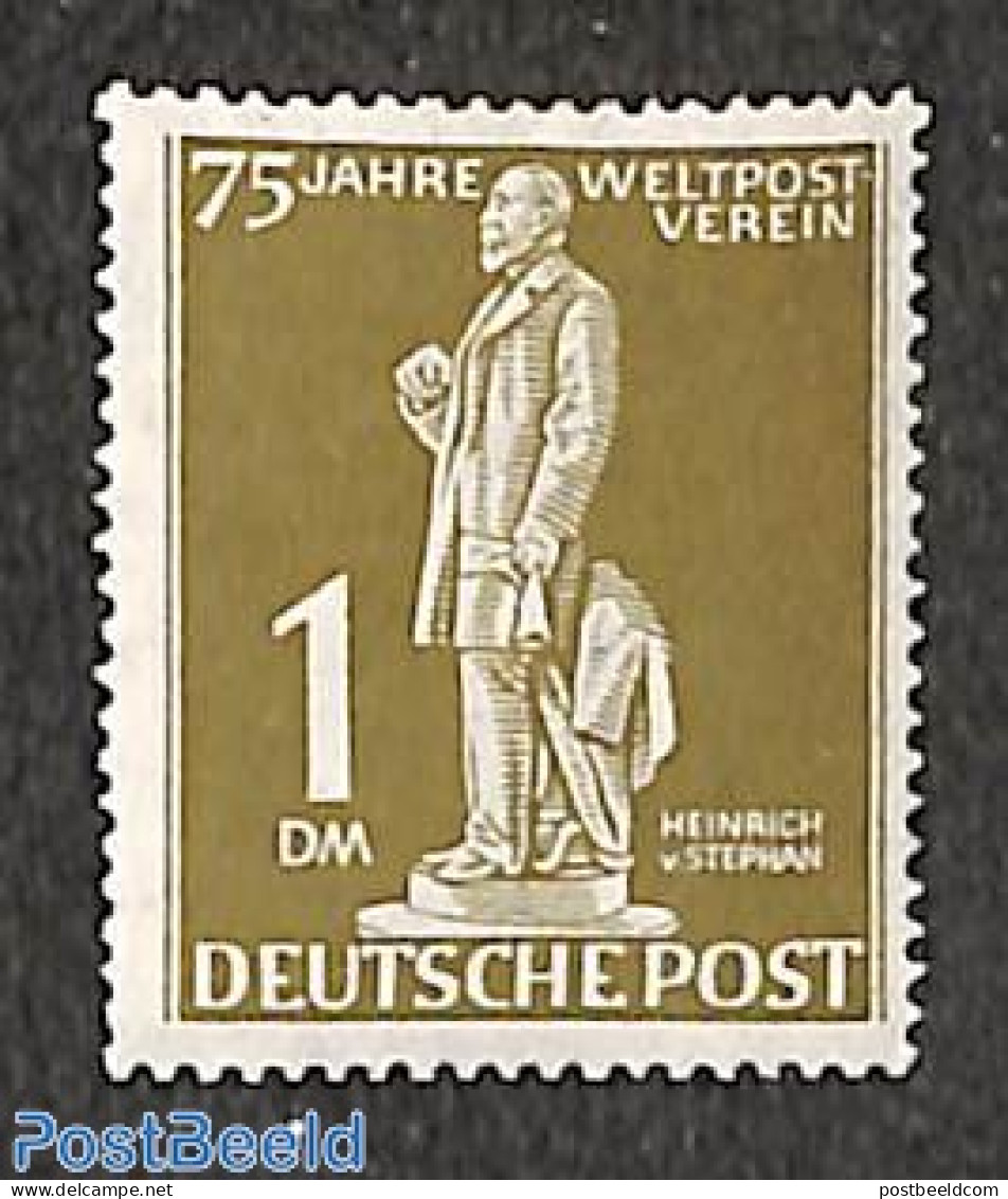 Germany, Berlin 1949 1DM, Stamp Out Of Set, Unused (hinged), U.P.U. - Art - Sculpture - Neufs