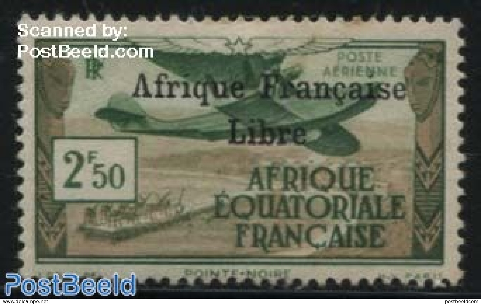 French Equatorial Africa 1940 1.50F, Stamp Out Of Set, Mint NH, Transport - Aircraft & Aviation - Unused Stamps