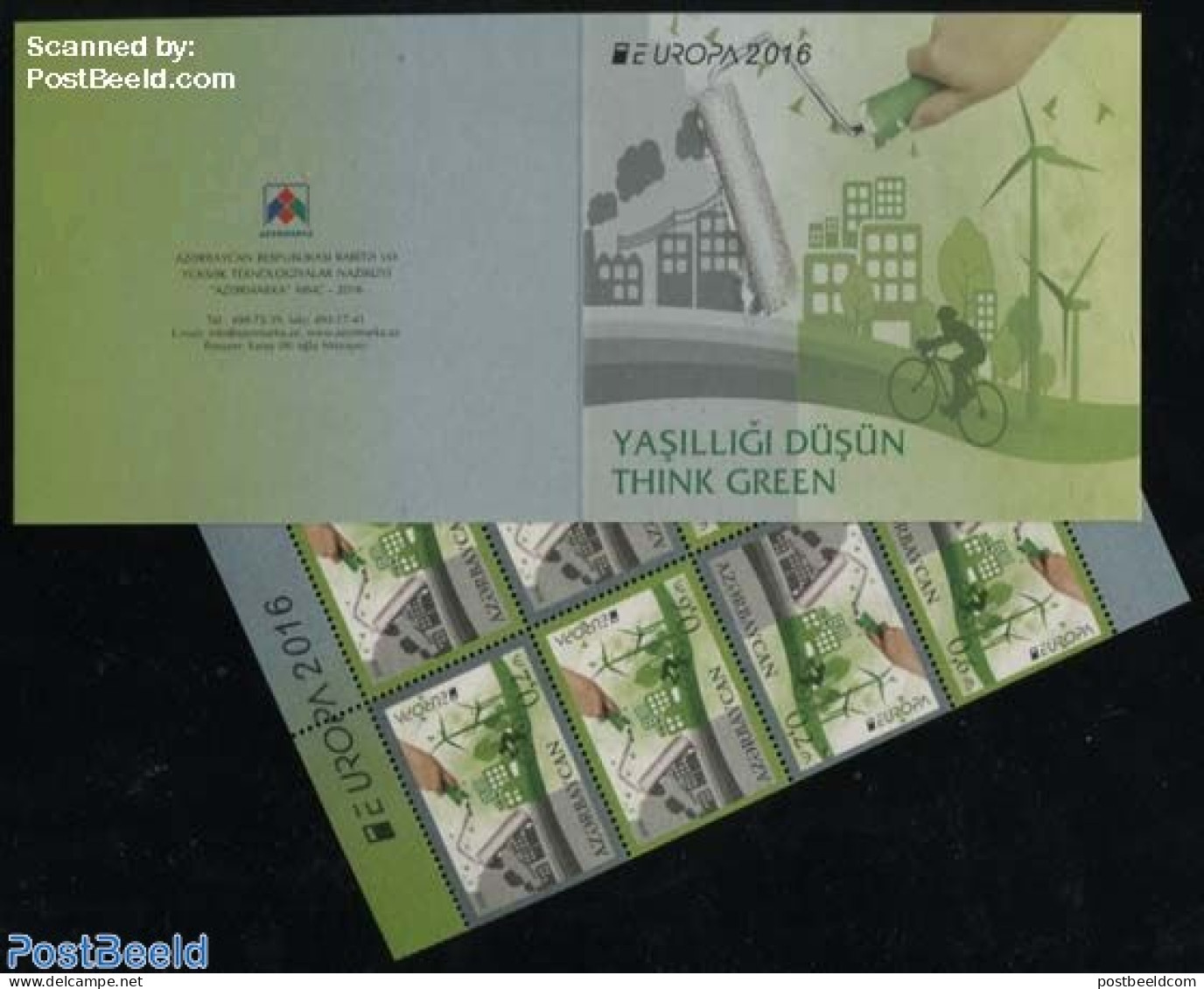 Azerbaijan 2016 Europa, Think Green Booklet, Mint NH, History - Nature - Sport - Various - Europa (cept) - Environment.. - Umweltschutz Und Klima