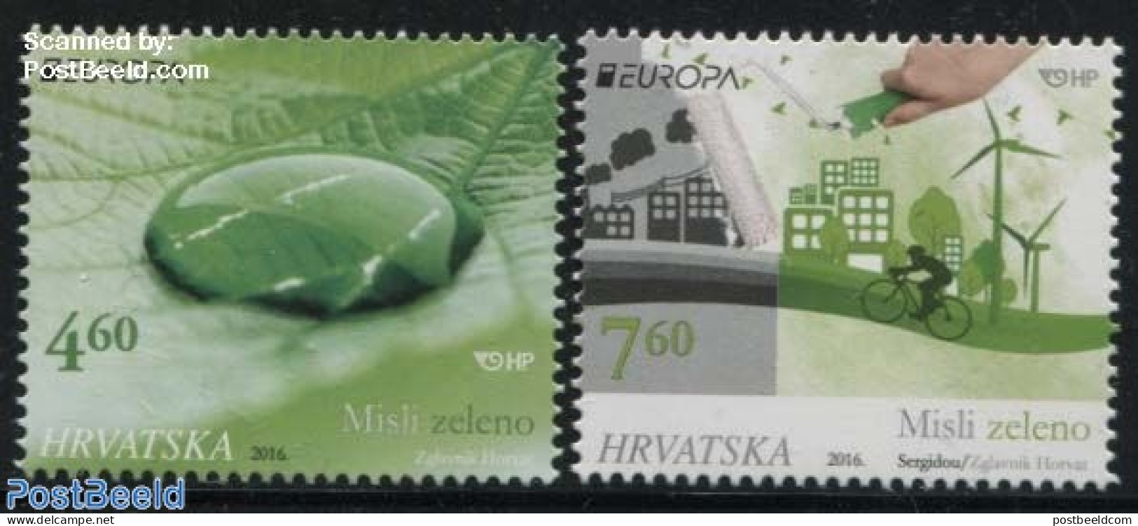 Croatia 2016 Europa, Think Green 2v, Mint NH, History - Nature - Science - Sport - Various - Europa (cept) - Birds - E.. - Protection De L'environnement & Climat