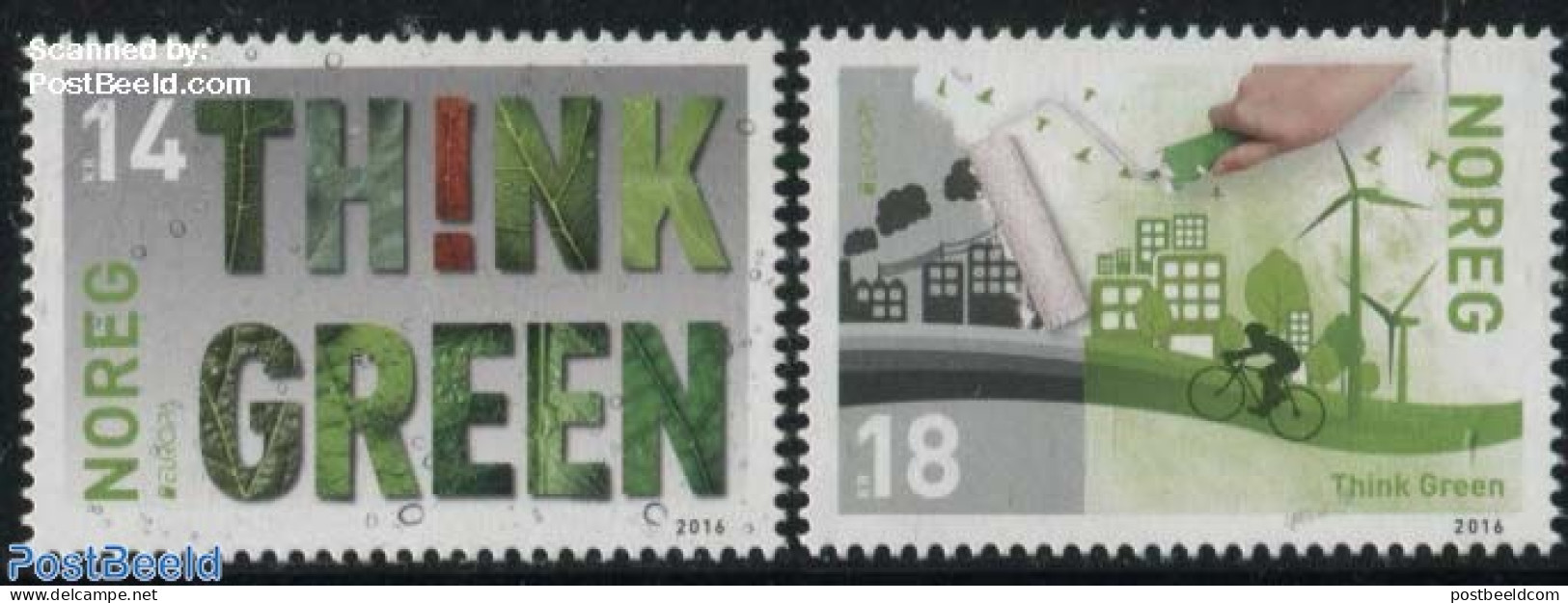 Norway 2016 Europa, Think Green 2v, Mint NH, History - Nature - Science - Sport - Various - Europa (cept) - Birds - En.. - Nuevos