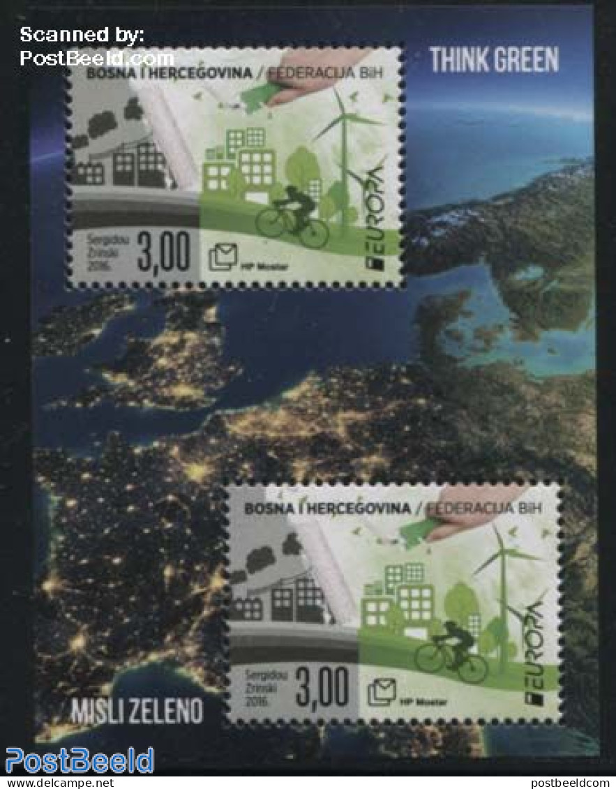 Bosnia Herzegovina - Croatic Adm. 2016 Europa, Think Green S/s, Mint NH, History - Nature - Science - Sport - Various .. - Géographie