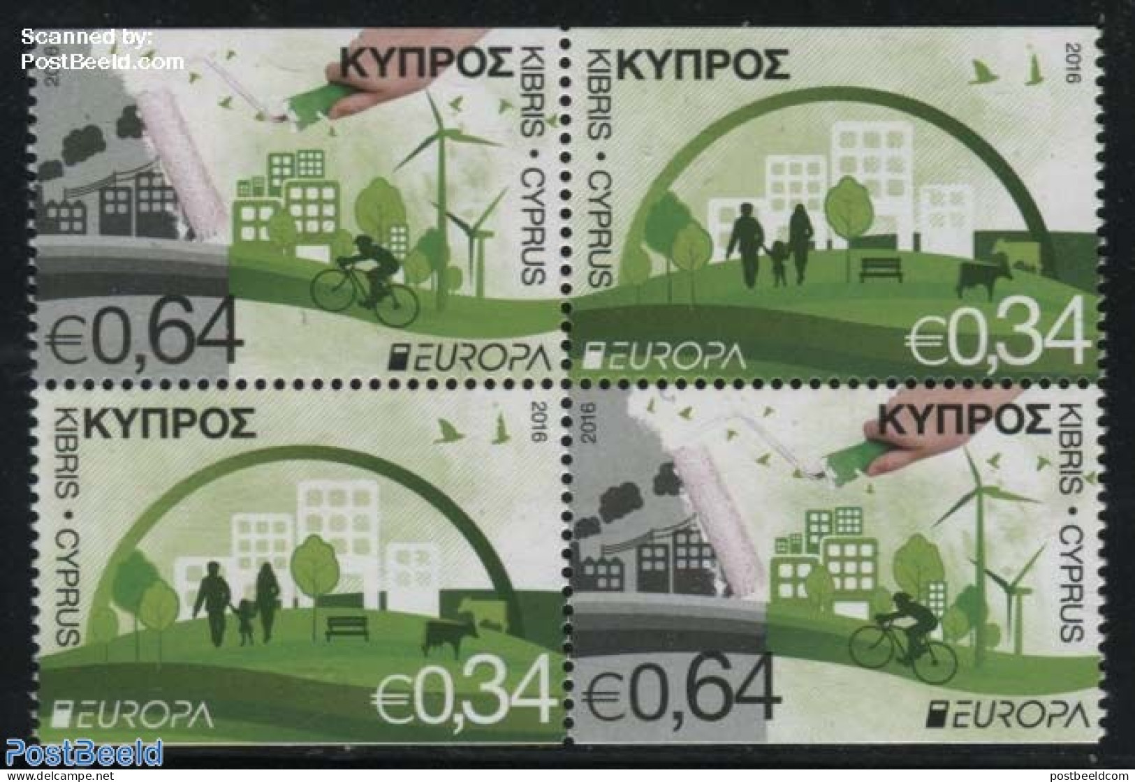 Cyprus 2016 Europa, Think Green 4v From Booklet (partially Perforated), Mint NH, History - Nature - Science - Sport - .. - Nuevos