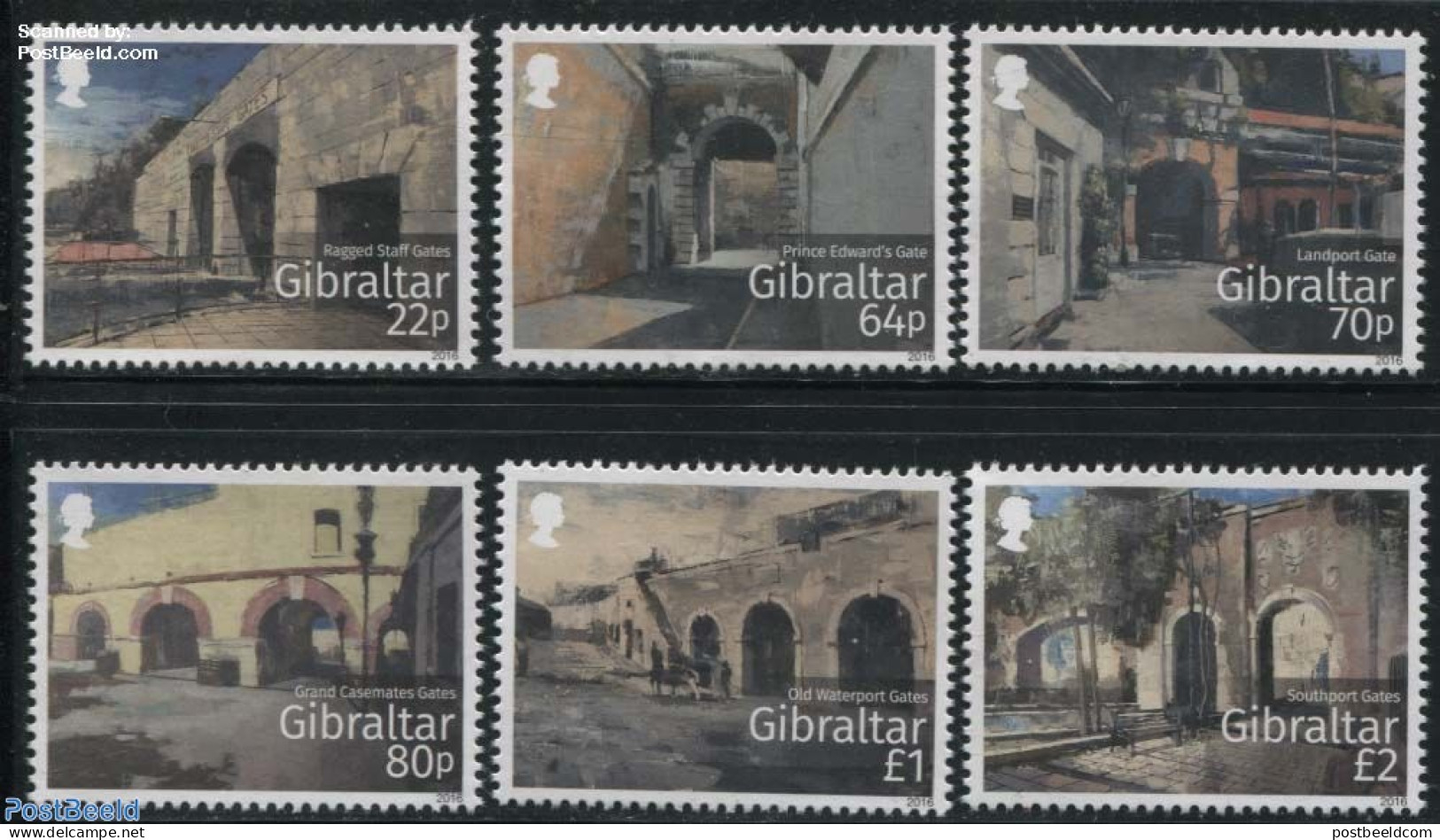 Gibraltar 2016 Gates 6v, Mint NH, Art - Architecture - Paintings - Gibraltar