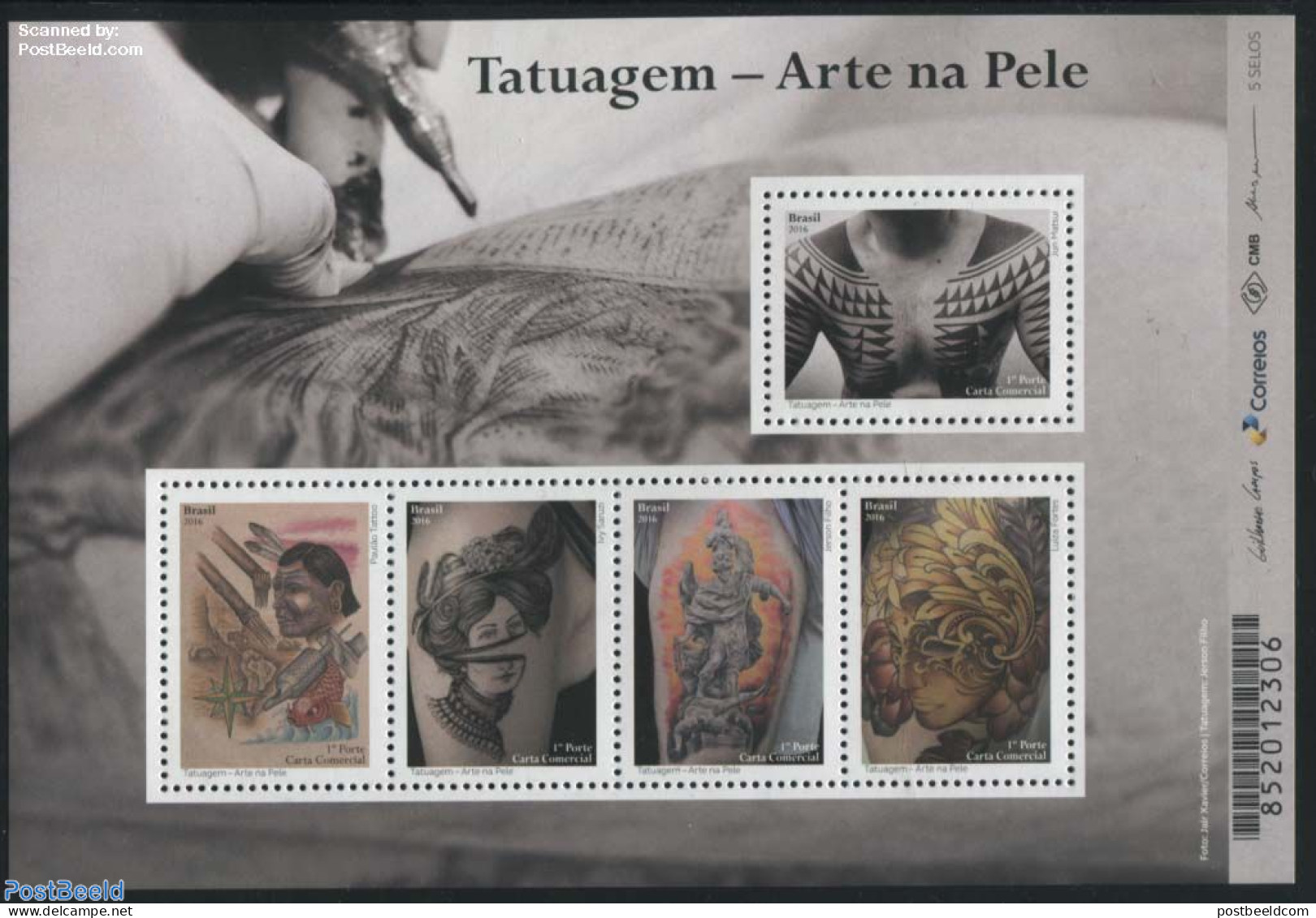 Brazil 2016 Tattoos 5v M/s, Mint NH, Art - Tattoos - Unused Stamps
