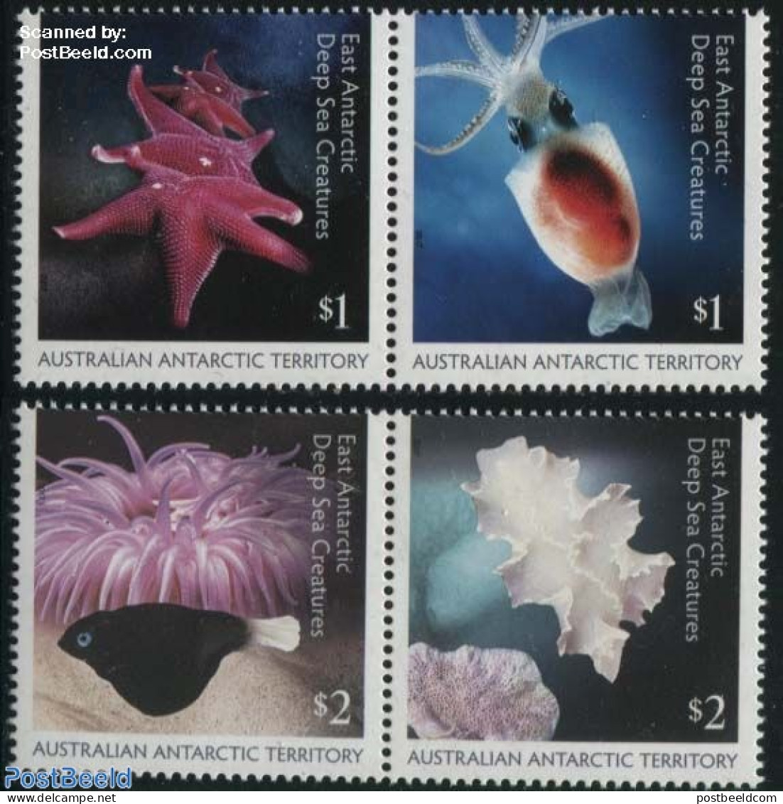 Australian Antarctic Territory 2017 East Antarctic Deep Sea Creatures 4v (2x[:]), Mint NH, Nature - Fish - Shells & Cr.. - Poissons