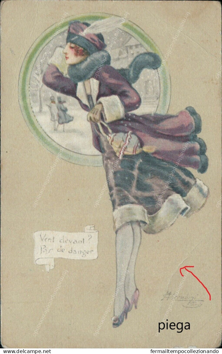 Cr18 Cartolina Art Deco Woman  Donnina Illustratore Artist Meschini - Other & Unclassified