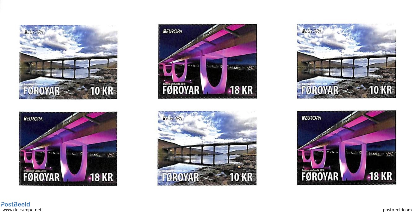 Faroe Islands 2018 Europa, Bridges Booklet S-a, Mint NH, History - Europa (cept) - Stamp Booklets - Art - Bridges And .. - Unclassified