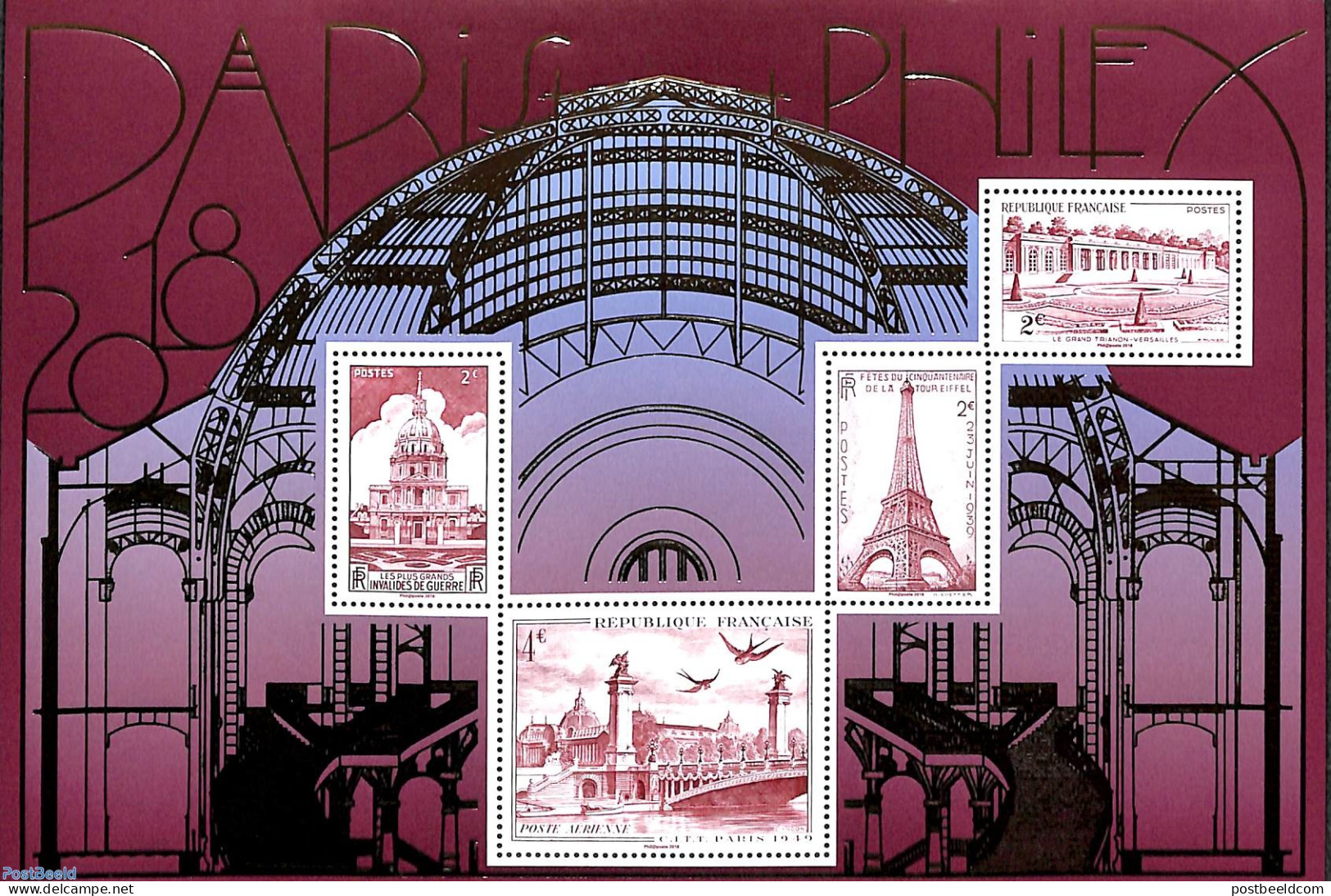 France 2018 Paris Philex 4v M/s, Mint NH, Nature - Birds - Philately - Art - Bridges And Tunnels - Neufs