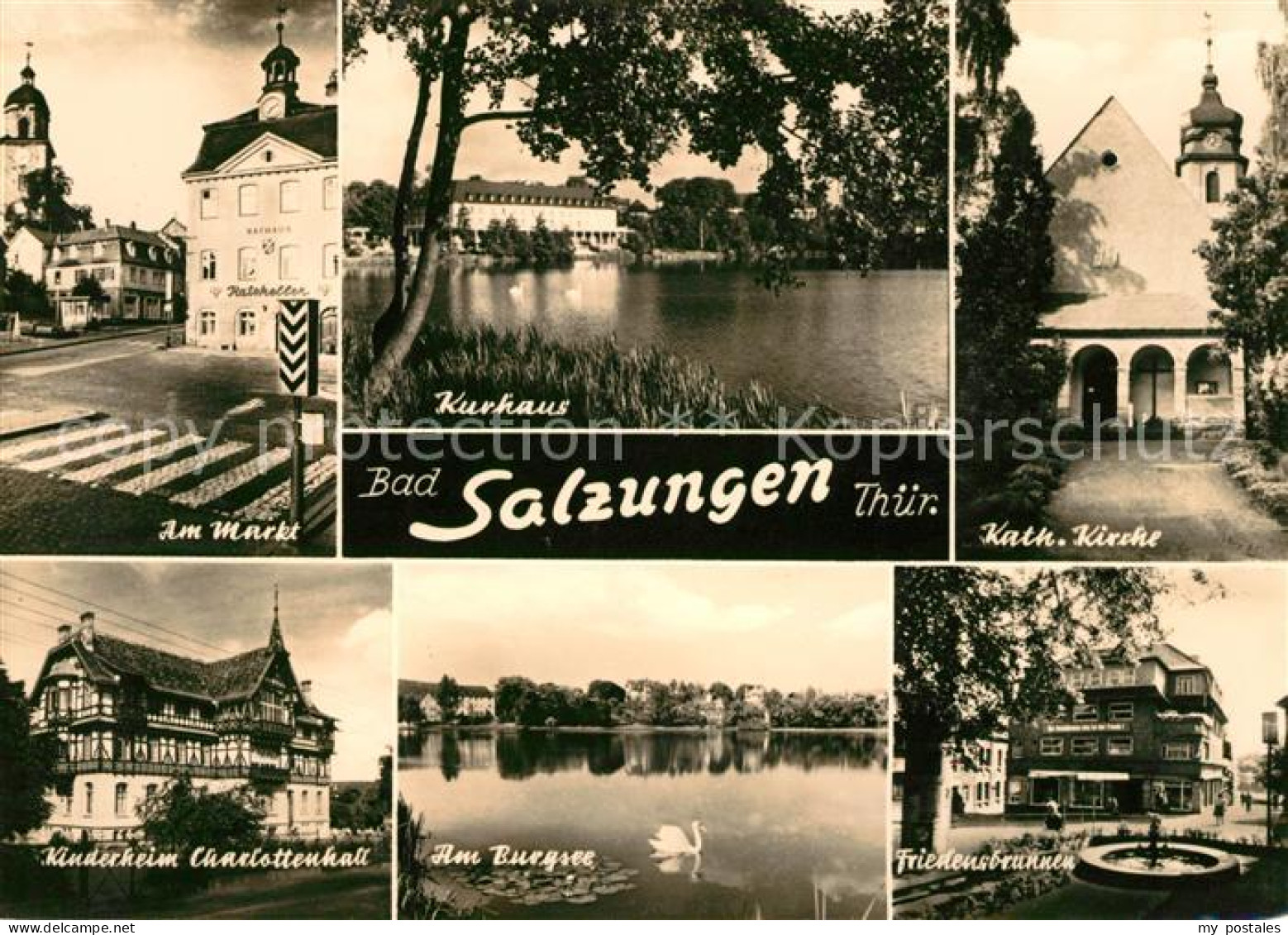 73032737 Bad Salzungen Markt Kurhaus Katholische Kirche Kinderheim Burgsee Bad S - Bad Salzungen