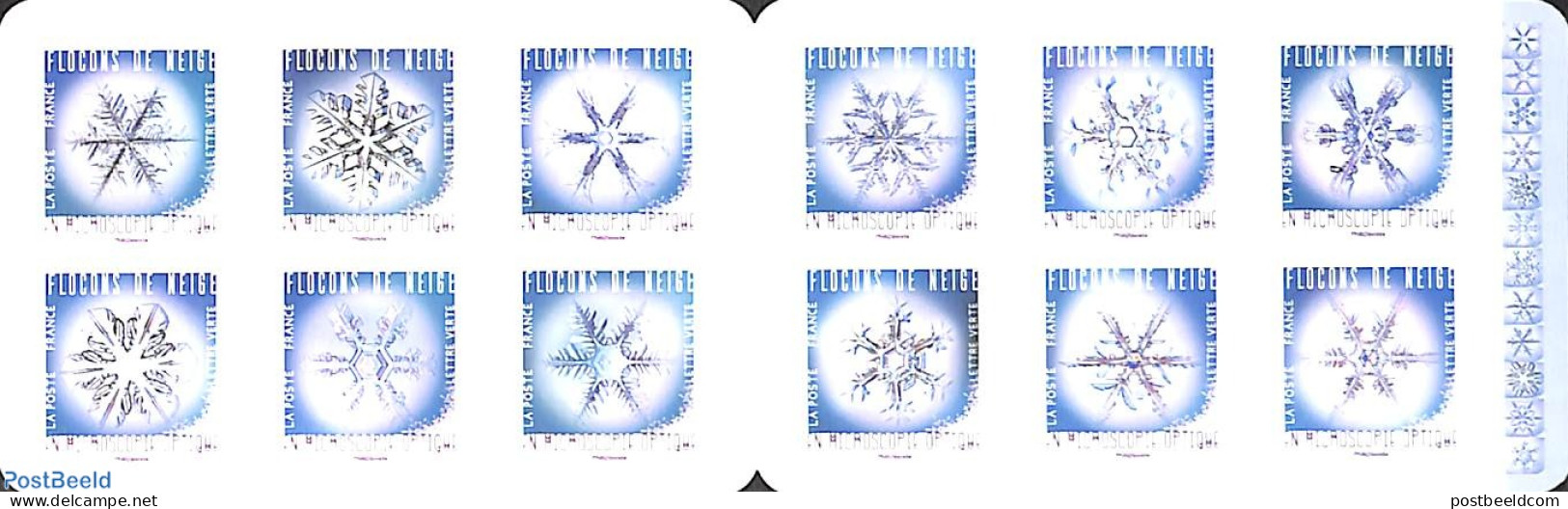 France 2018 Snow Cristals 12v S-a In Booklet, Mint NH, Stamp Booklets - Unused Stamps