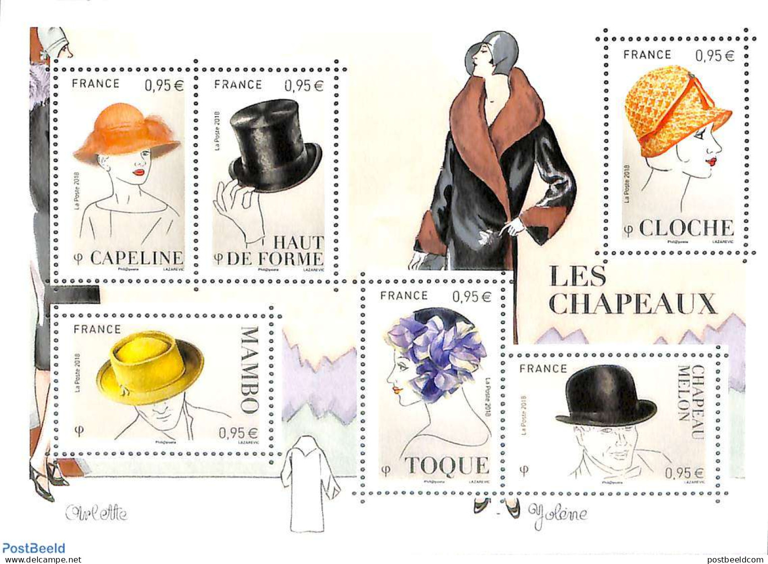 France 2018 Hats S/s, Mint NH, Art - Fashion - Unused Stamps