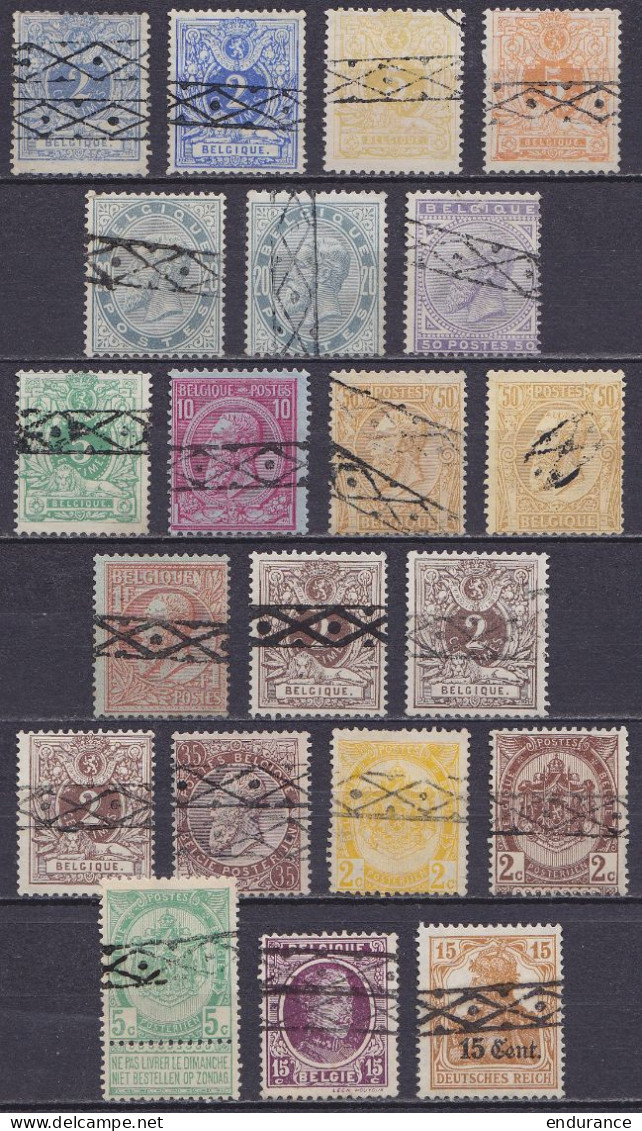 Belgique - Lot De 21 Timbres Annulations "roulettes" - Voir Scan - Altri & Non Classificati