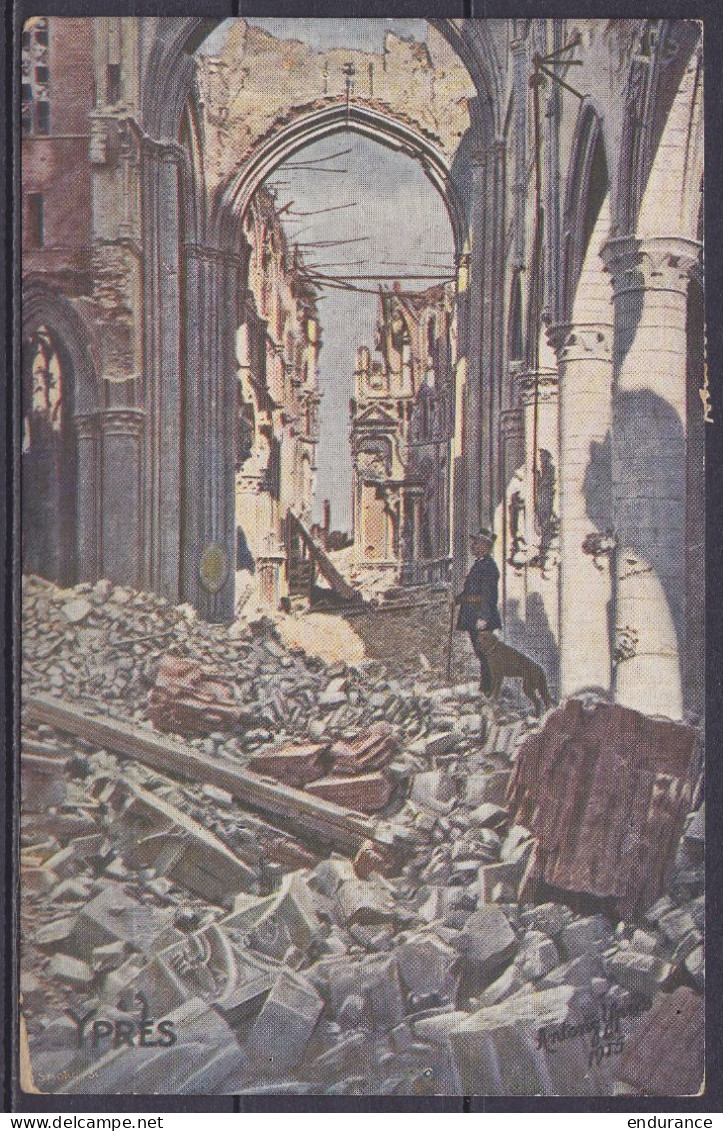 CP Ruines De Ypres Affr. 2x N°169 Càd BRUGGE /4 III 1921 Pour DAETTLIKON (Dättlikon) Suisse - 1919-1920 Behelmter König