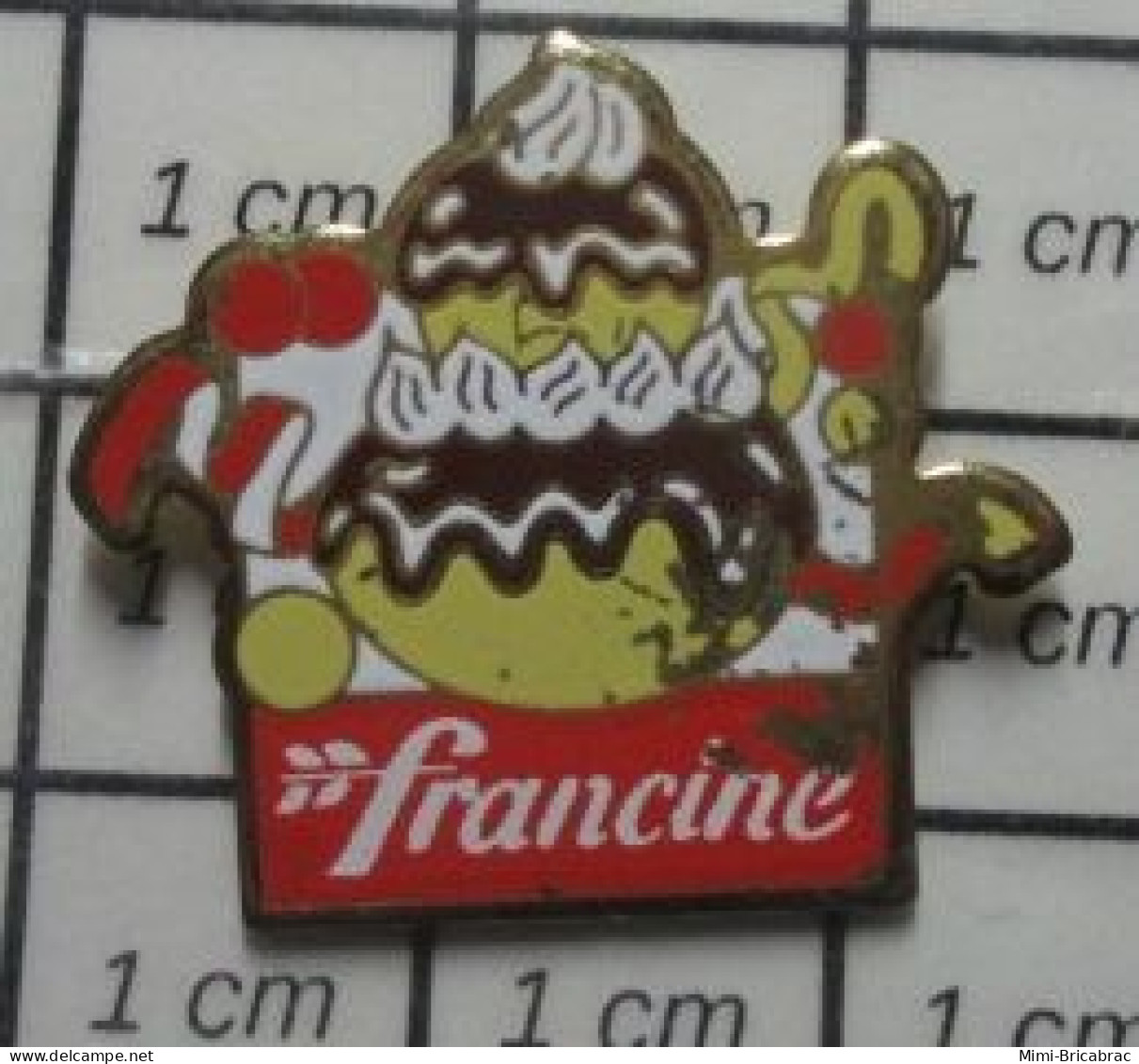 1818c Pin's Pins / Beau Et Rare / ALIMENTATION / GATEAU RELIGIEUSE AU CHOCOLAT FARINE FRANCINE - Alimentation