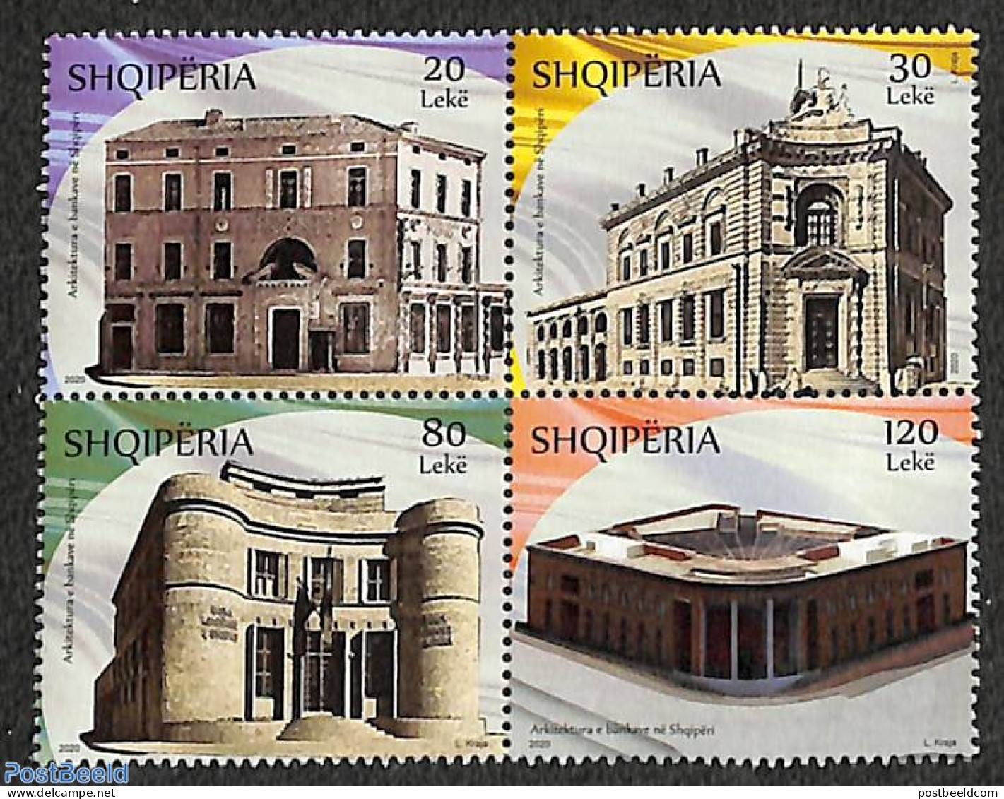 Albania 2020 Bank Architecture 4v [+], Mint NH, Various - Banking And Insurance - Art - Architecture - Albania
