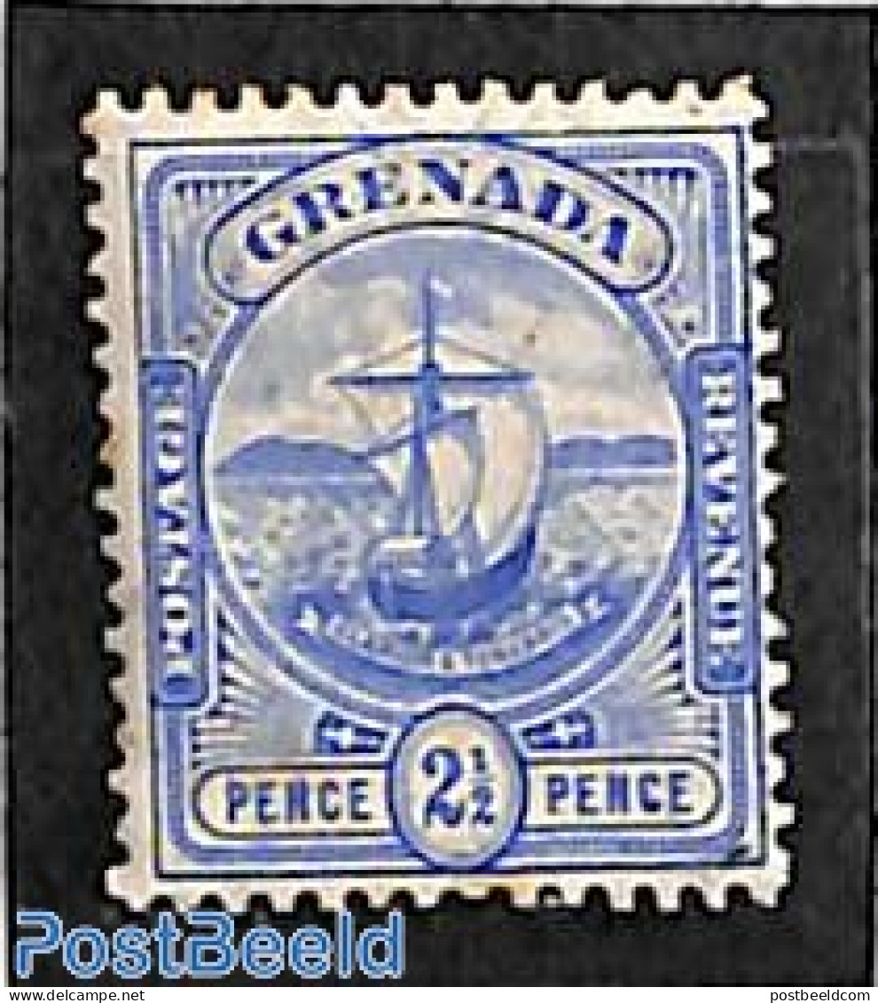 Grenada 1906 2.5d, Ultramarin, Stamp Out Of Set, Unused (hinged), Transport - Ships And Boats - Schiffe