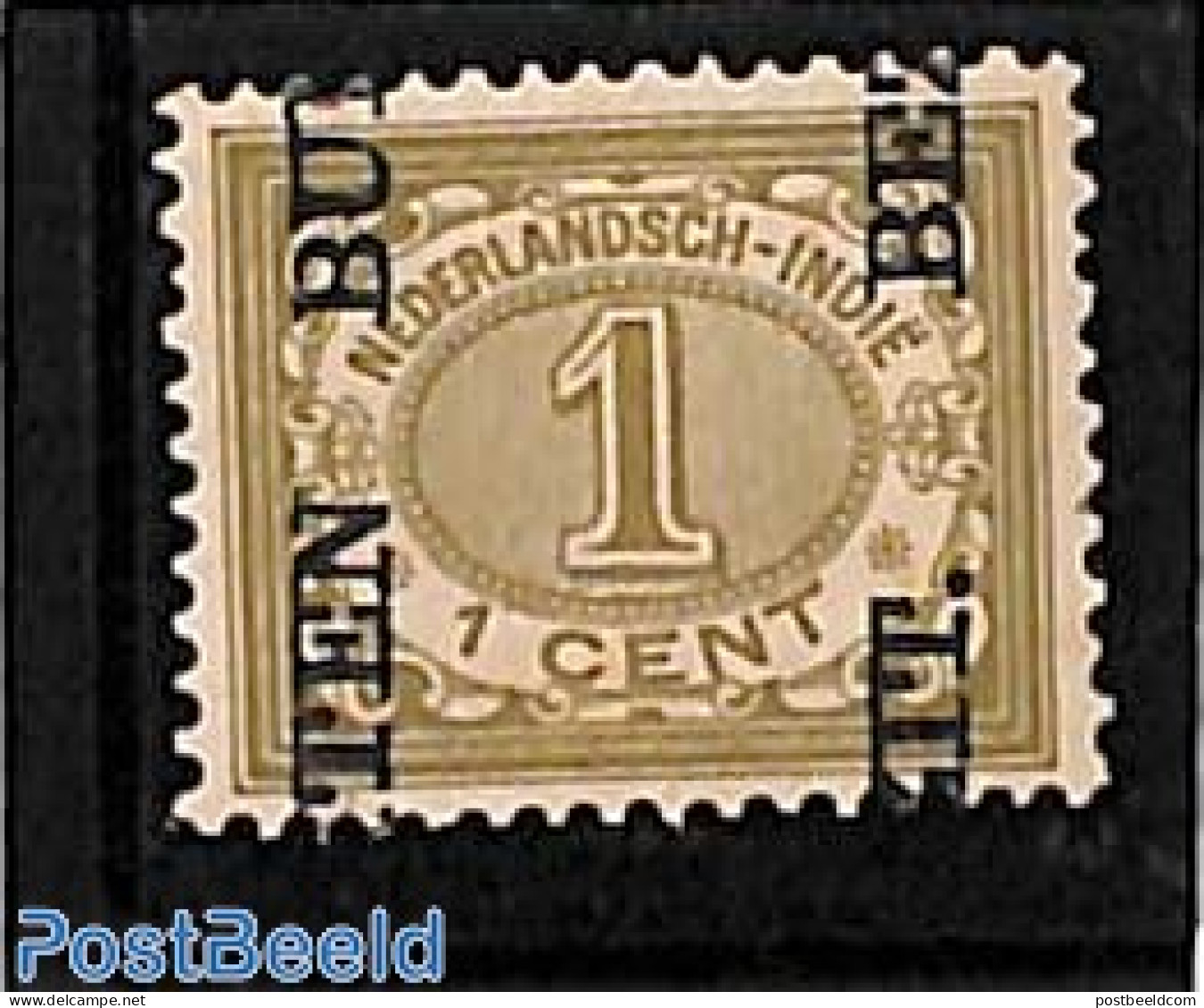 Netherlands Indies 1908 1c, Moved Overprint, Unused (hinged) - Autres & Non Classés