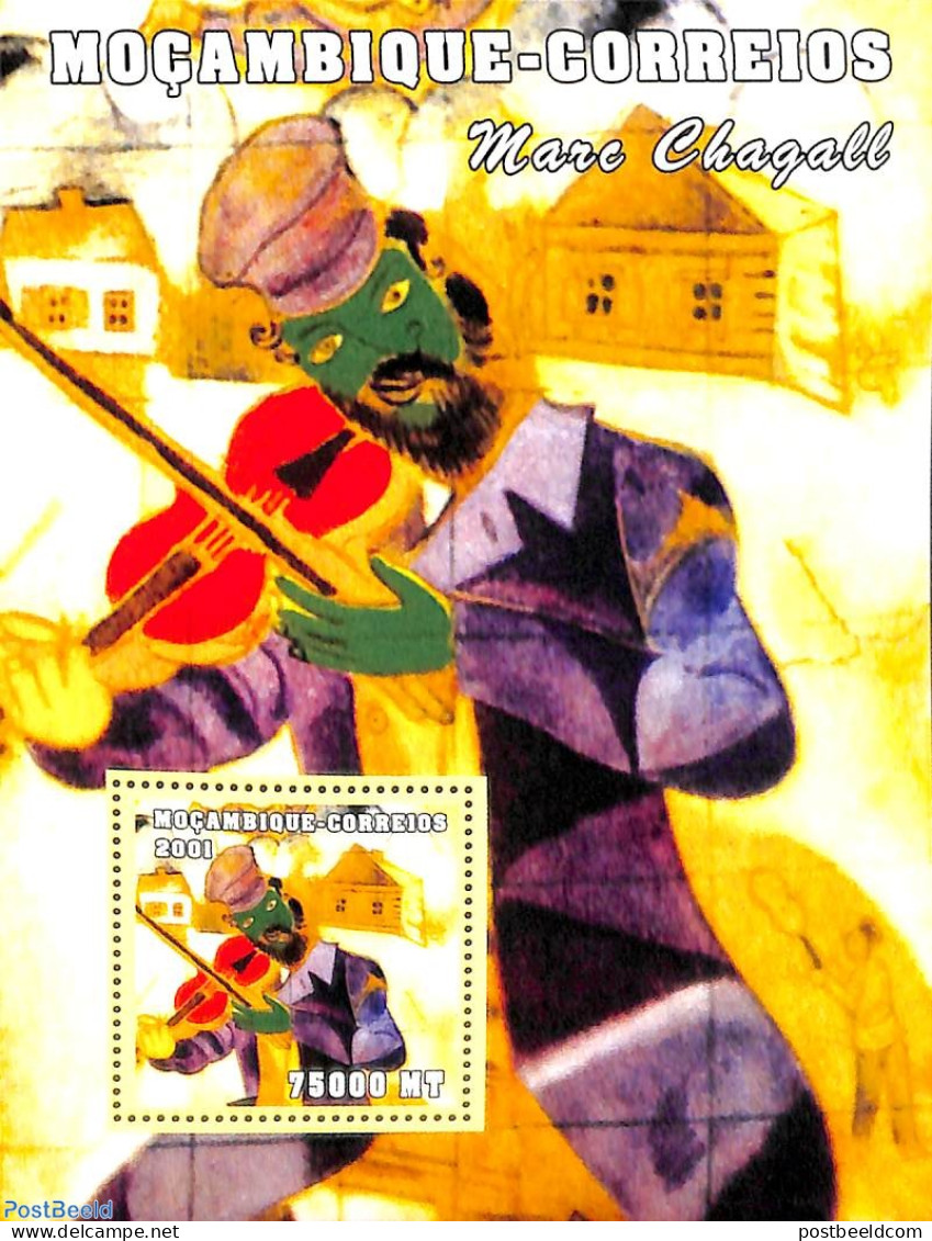 Mozambique 2001 Marc Chagall S/s, Mint NH, Performance Art - Music - Art - Modern Art (1850-present) - Paintings - Musik
