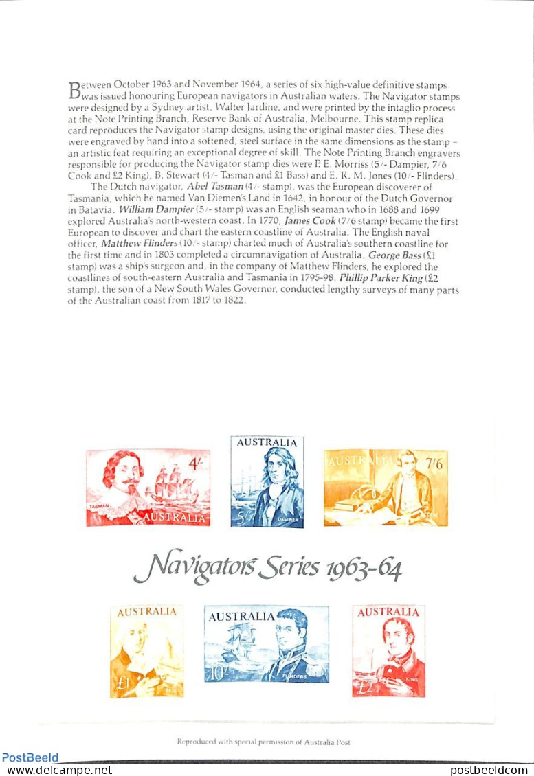 Australia 1985 Navigators Facsimile Card, Postal History, History - Transport - Explorers - Ships And Boats - Briefe U. Dokumente