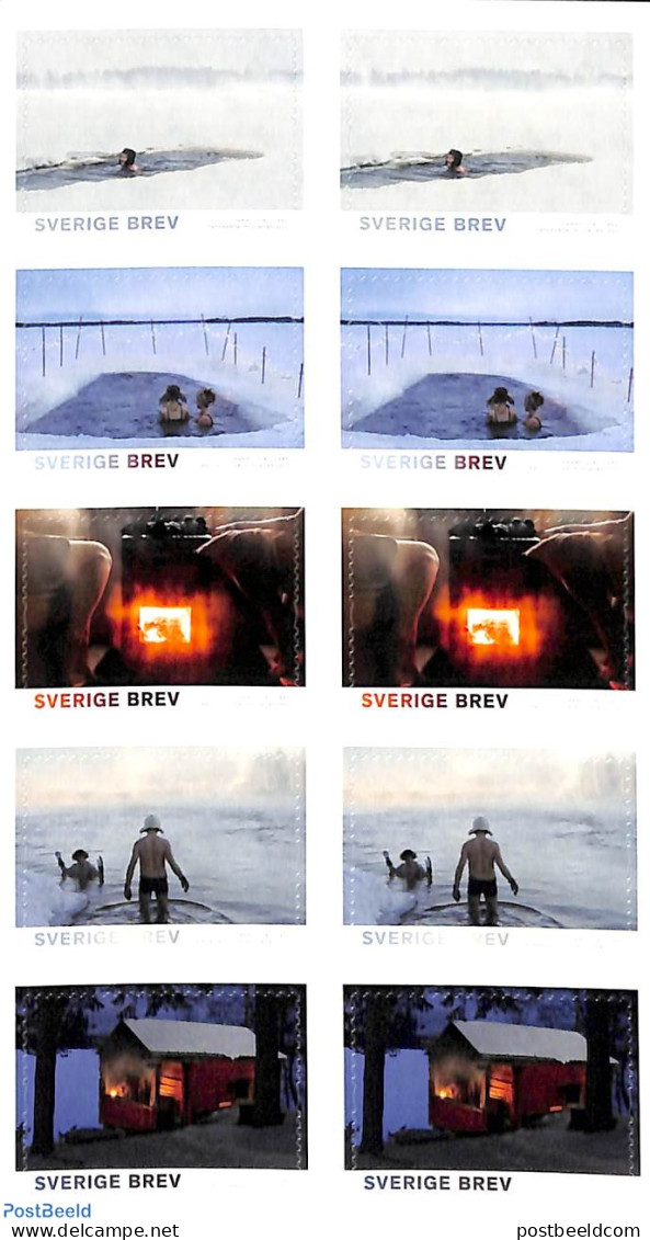 Sweden 2023 Sauna & Winterswimming Foil Booklet, Mint NH, Sport - Swimming - Stamp Booklets - Nuovi