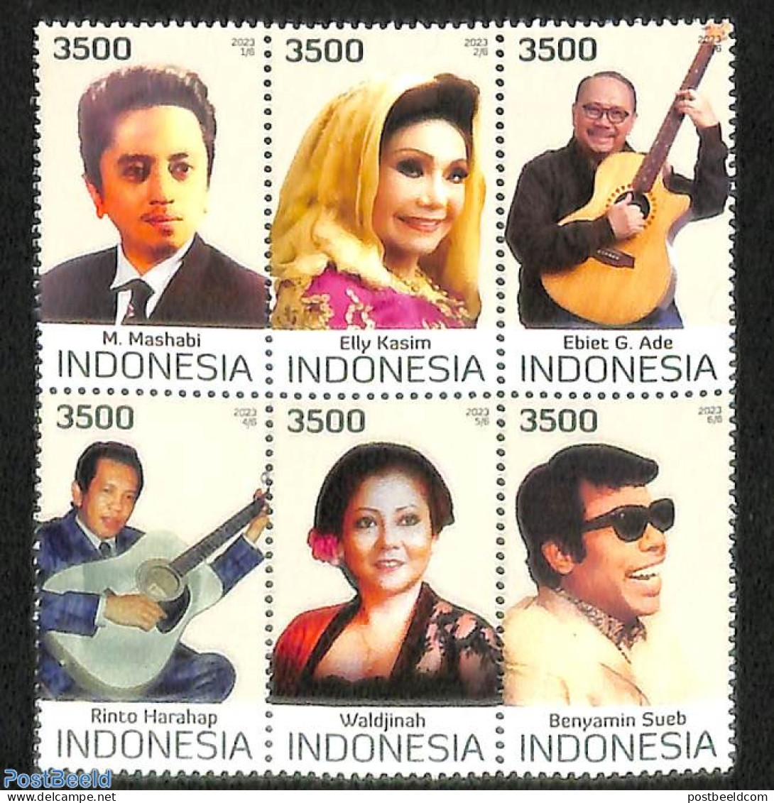 Indonesia 2023 Music 6v [++], Mint NH, Performance Art - Music - Musique