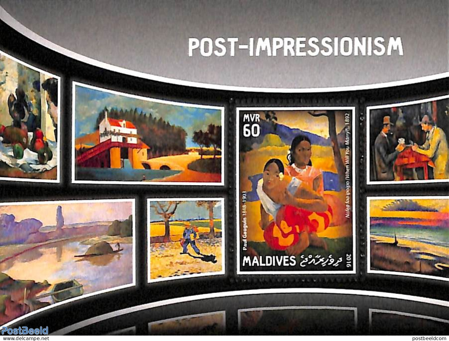 Maldives 2016 Post Impressionism S/s, Mint NH, Art - Modern Art (1850-present) - Paintings - Paul Gauguin - Maldive (1965-...)