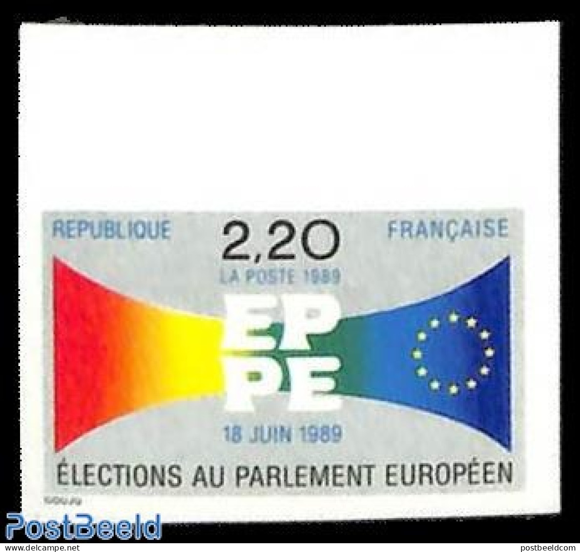 France 1989 European Elections 1v, Imperforated, Mint NH, History - Europa Hang-on Issues - Unused Stamps