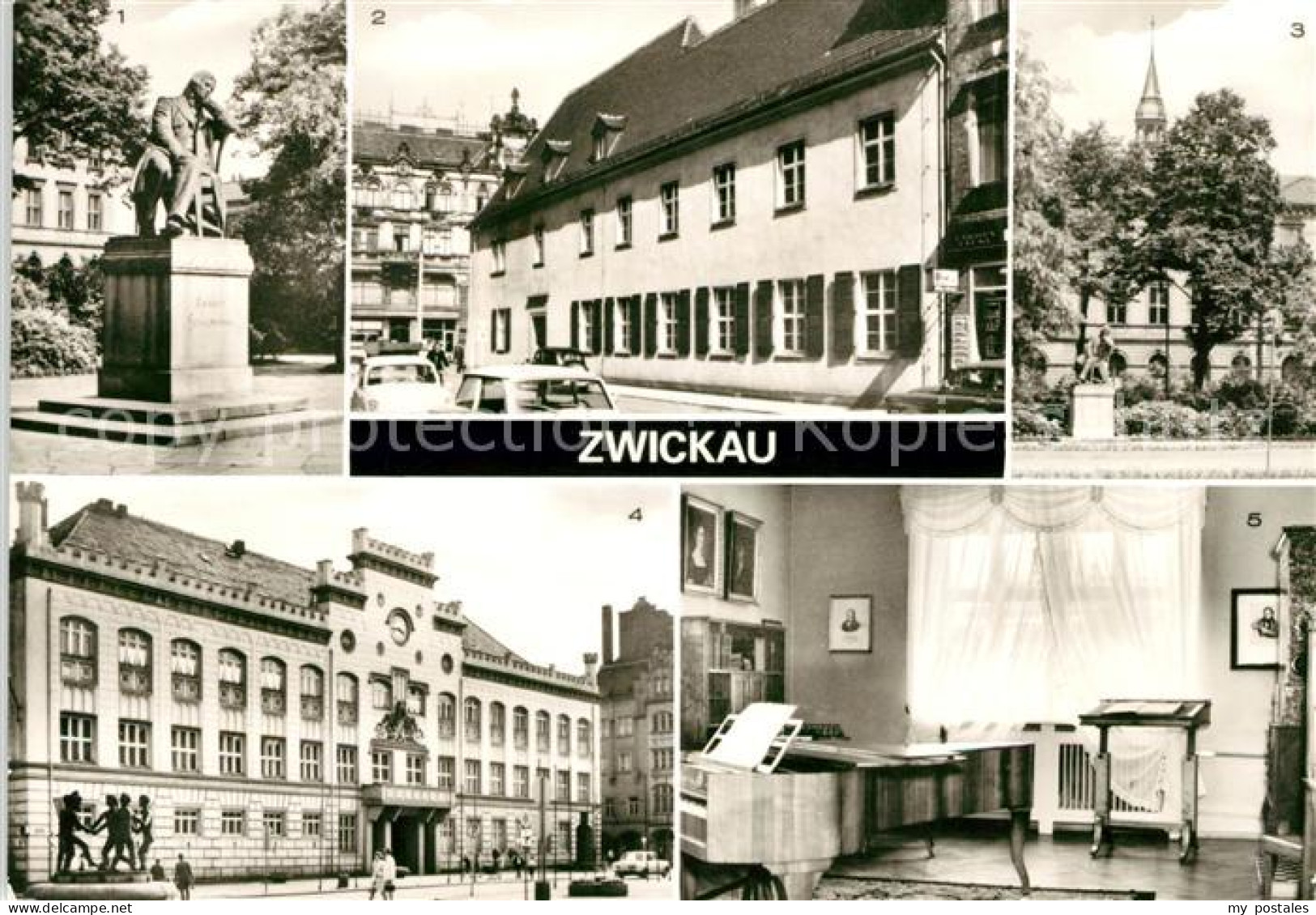 73032506 Zwickau Sachsen Robert Schumann Denkmal Und Haus Schwanenteich Rathaus  - Zwickau