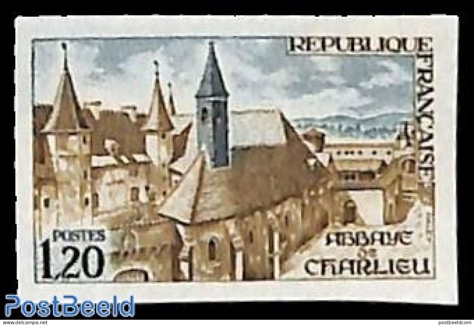 France 1972 Charlieu 1v, Imperforated, Mint NH, Religion - Cloisters & Abbeys - Nuovi