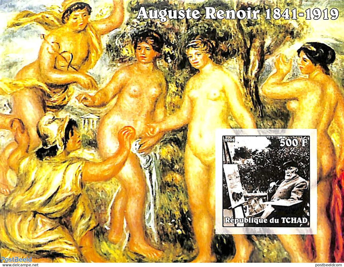 Chad 2002 Auguste Renoir S/s, Imperforated, Mint NH, Art - Modern Art (1850-present) - Paintings - Other & Unclassified