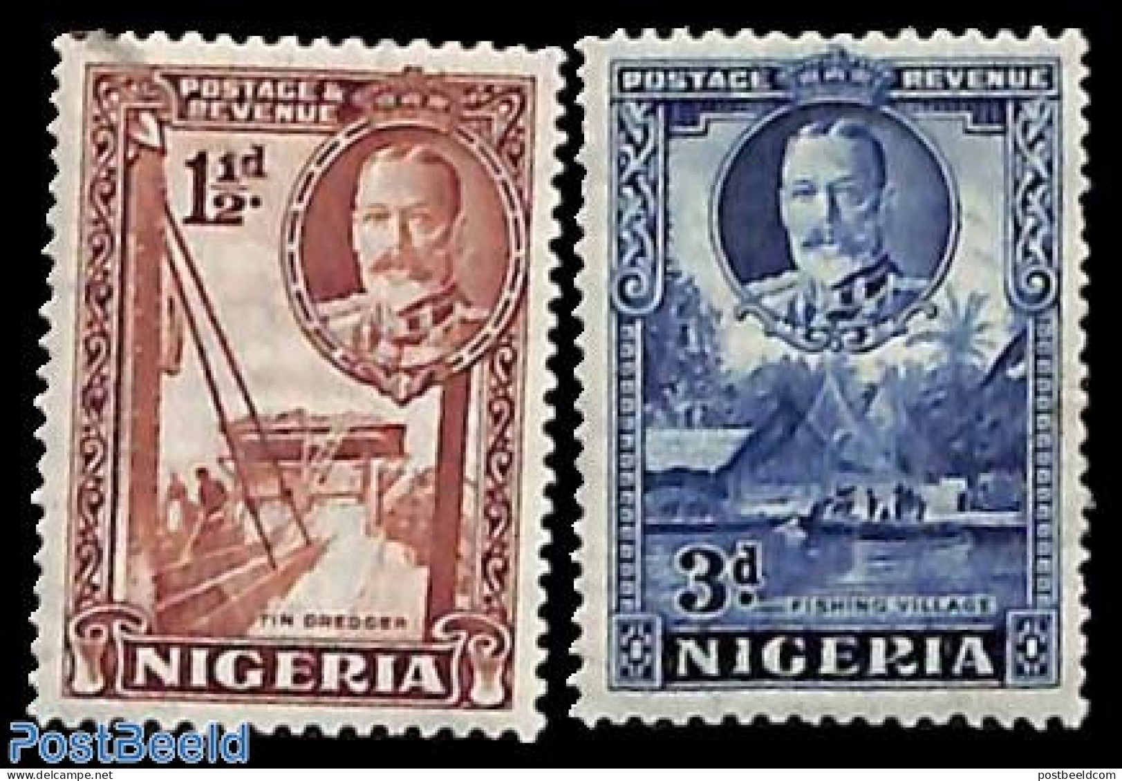 Nigeria 1936 Definitives 2v, Perf. 12.75:13.25, Unused (hinged) - Other & Unclassified