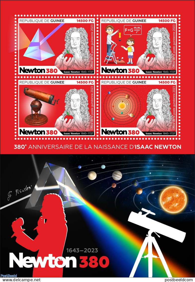 Guinea, Republic 2023 380th Anniversary Of Isaac Newton, Mint NH, Science - Transport - Inventors - Space Exploration - Autres & Non Classés