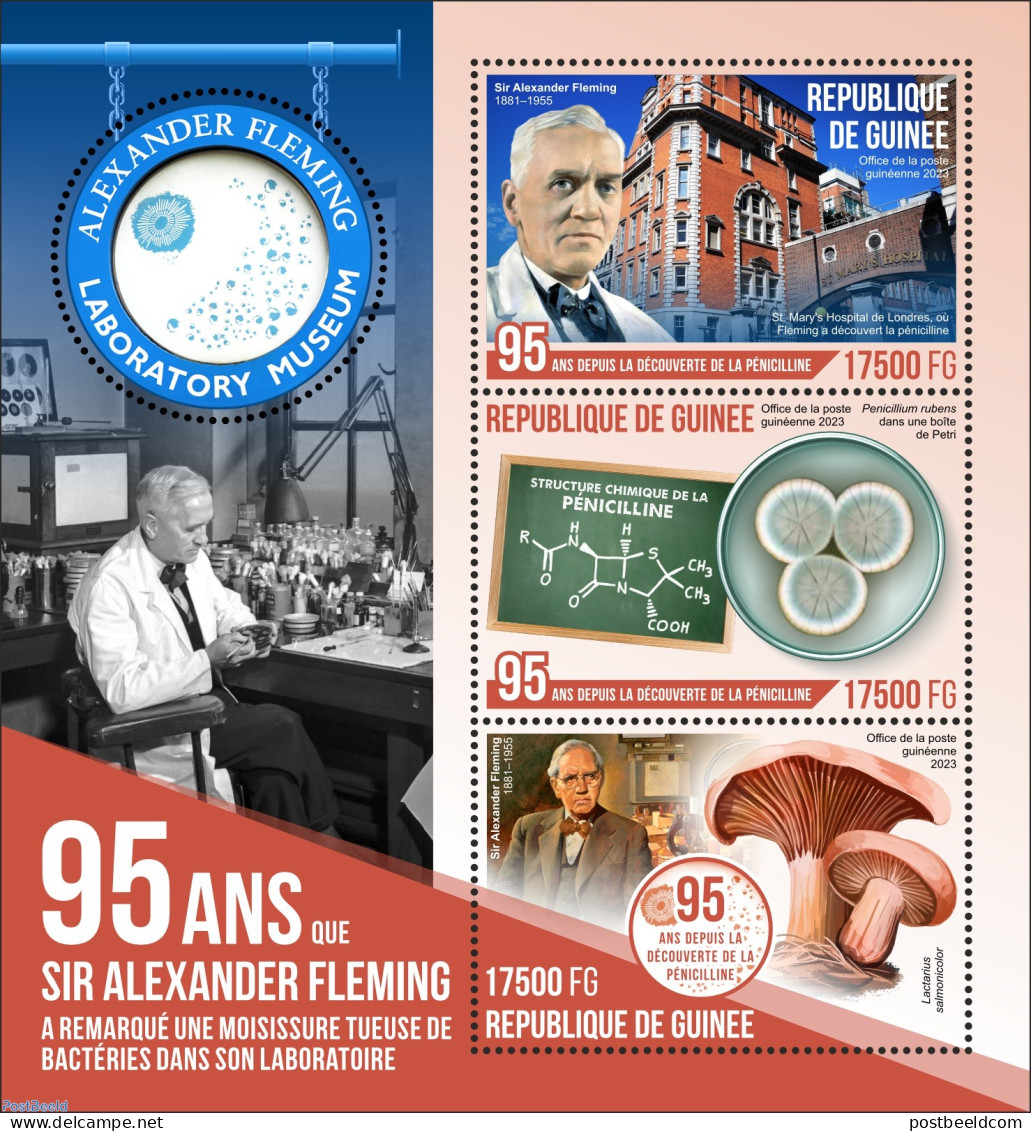 Guinea, Republic 2023 Alexander Fleming, Mint NH, Health - Nature - Science - Mushrooms - Inventors - Mushrooms