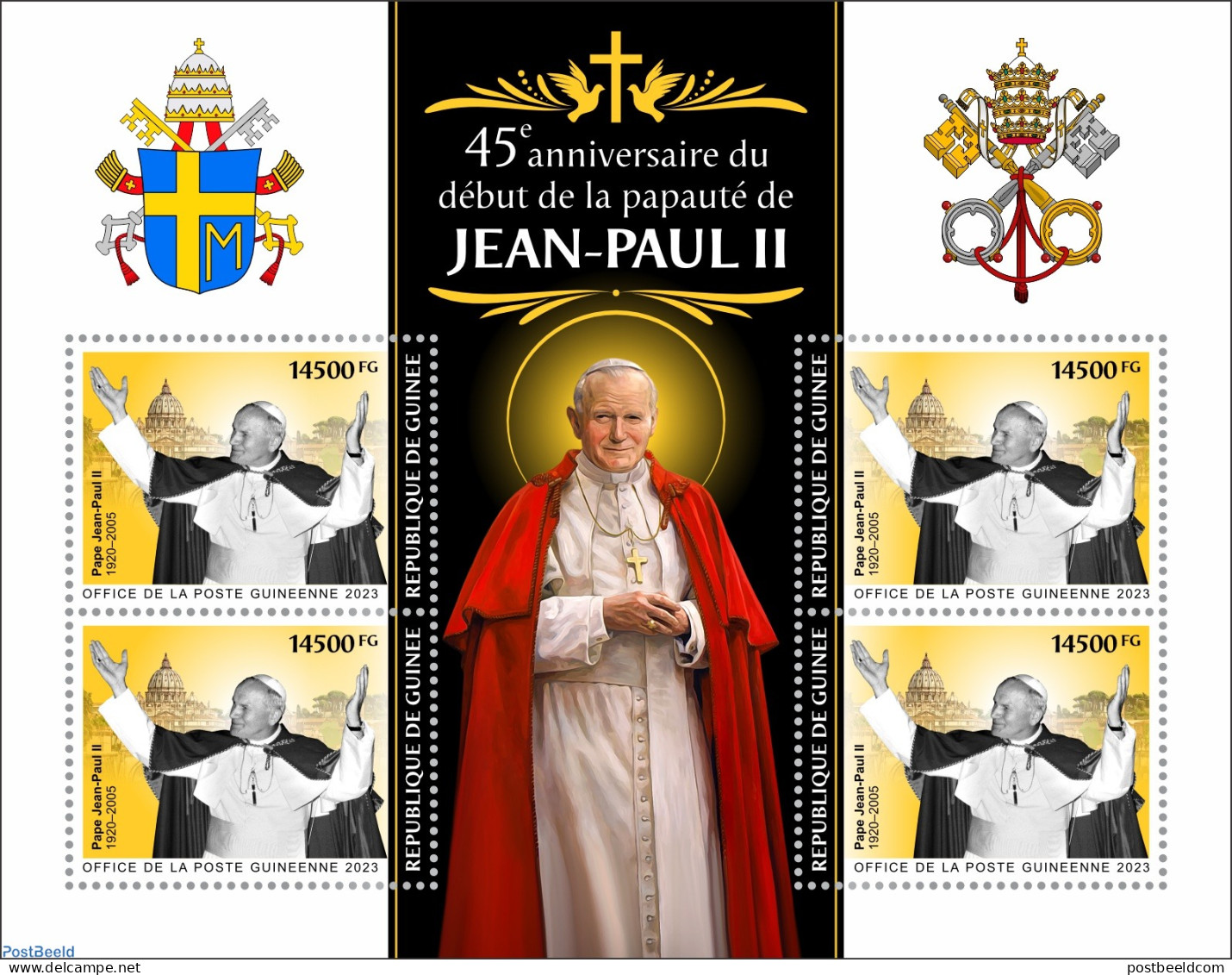 Guinea, Republic 2023 Pope John Paul II, Mint NH, Religion - Pope - Päpste